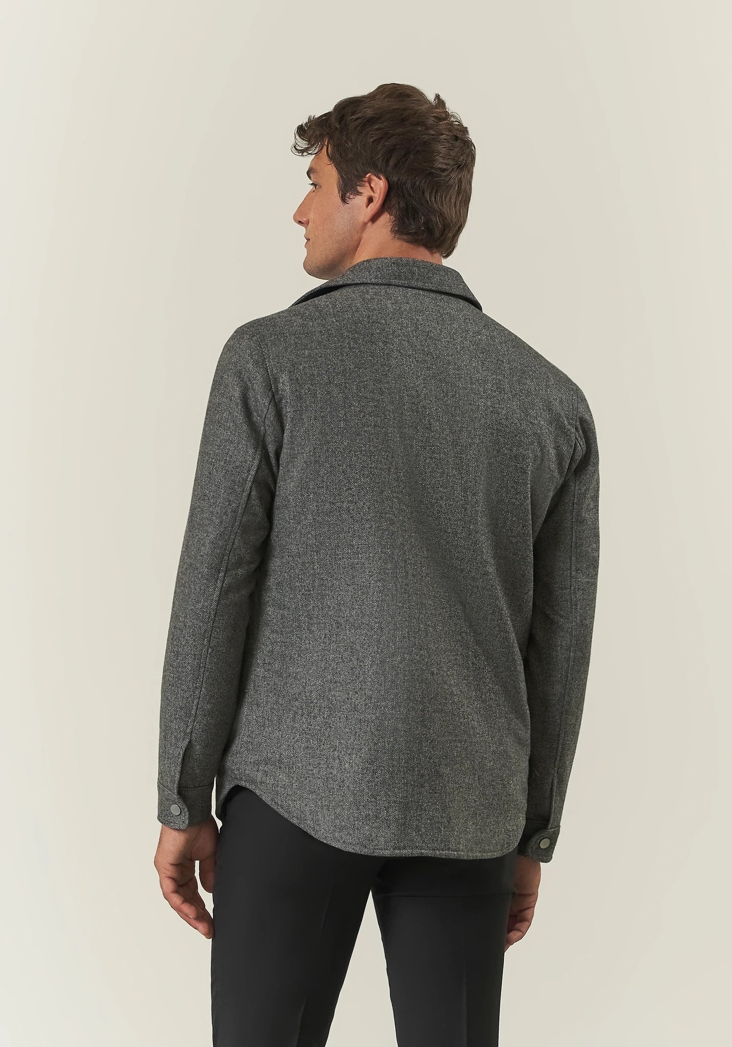 Over jacket nero grigio resca misto lana - Image 5