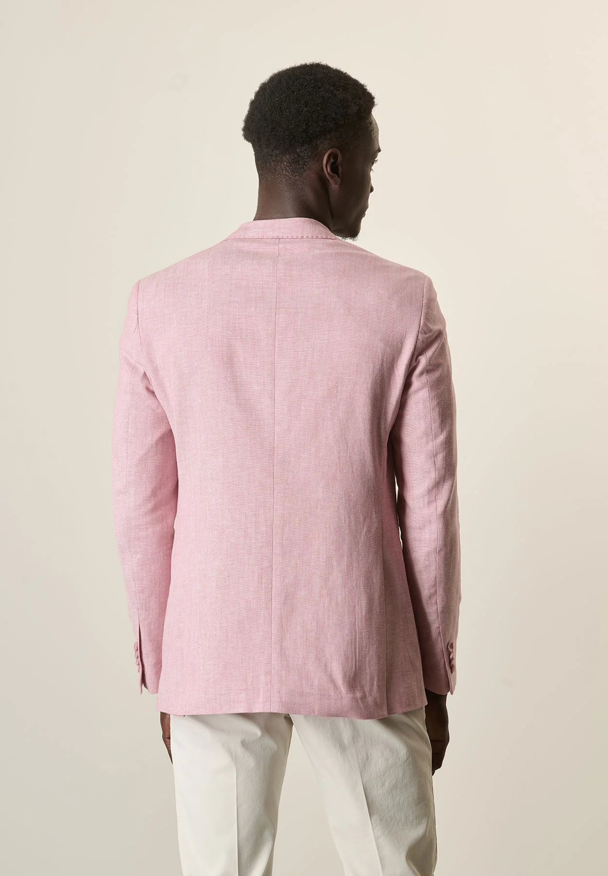 Giacca rosa canvas cotone lino custom fit - Image 3