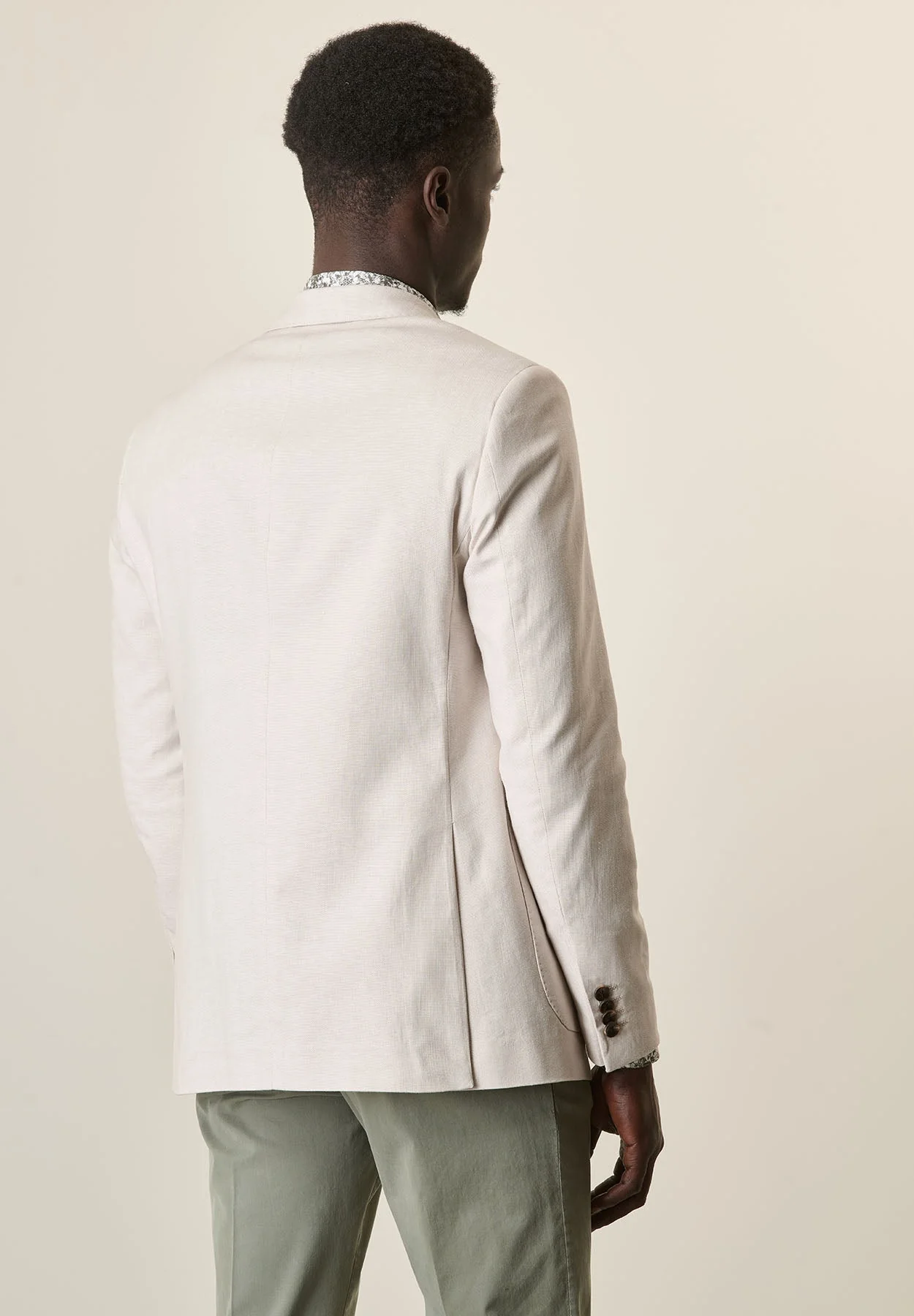 Giacca ecrù canvas cotone lino custom fit - Image 3