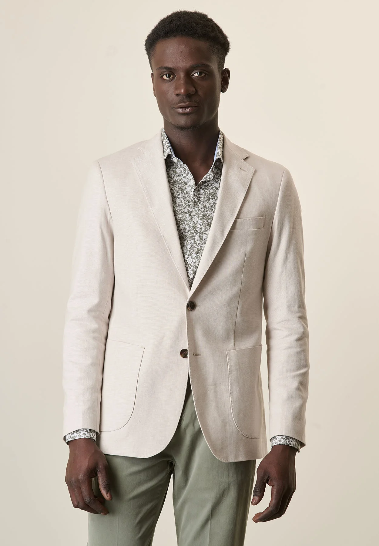 Giacca ecrù canvas cotone lino custom fit - Image 5