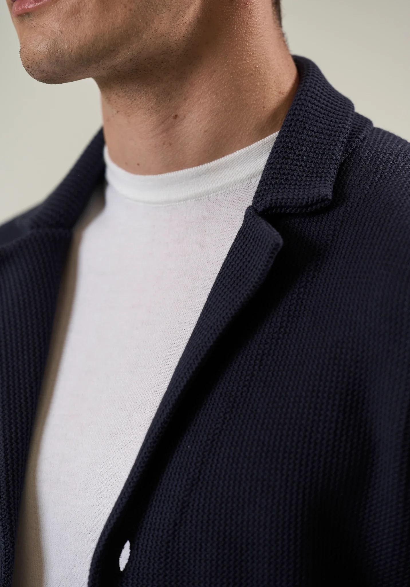 Giacca maglia blu cotone armaturato - Image 2