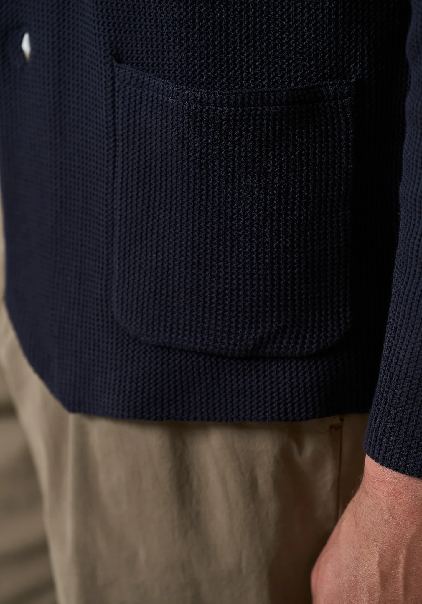 Giacca maglia blu cotone armaturato - Image 4