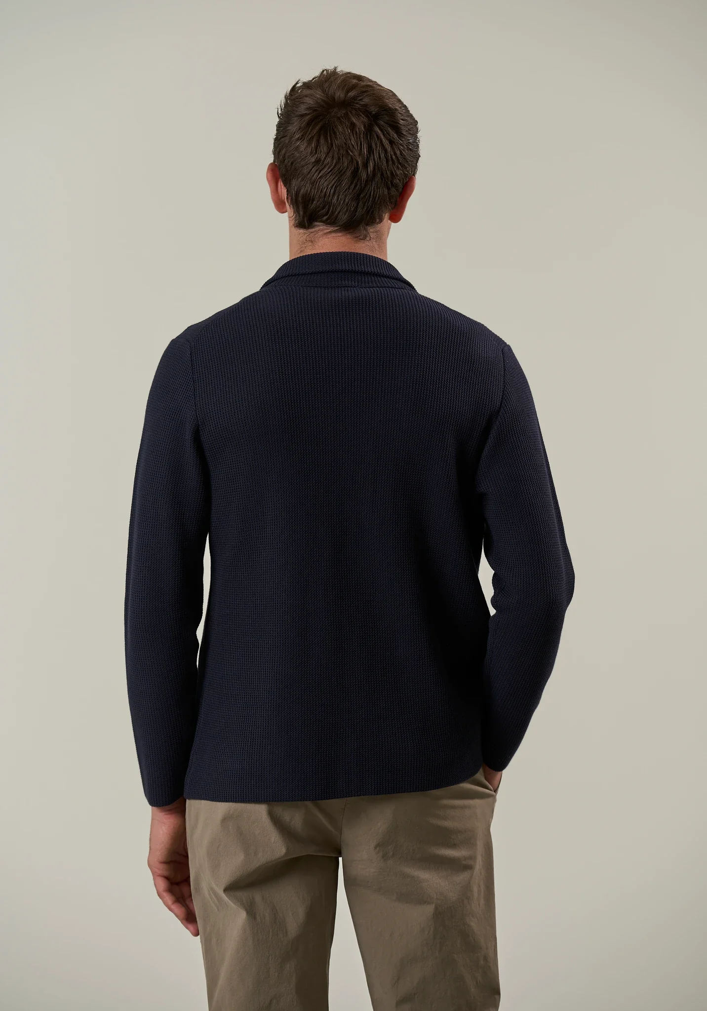 Giacca maglia blu cotone armaturato - Image 5