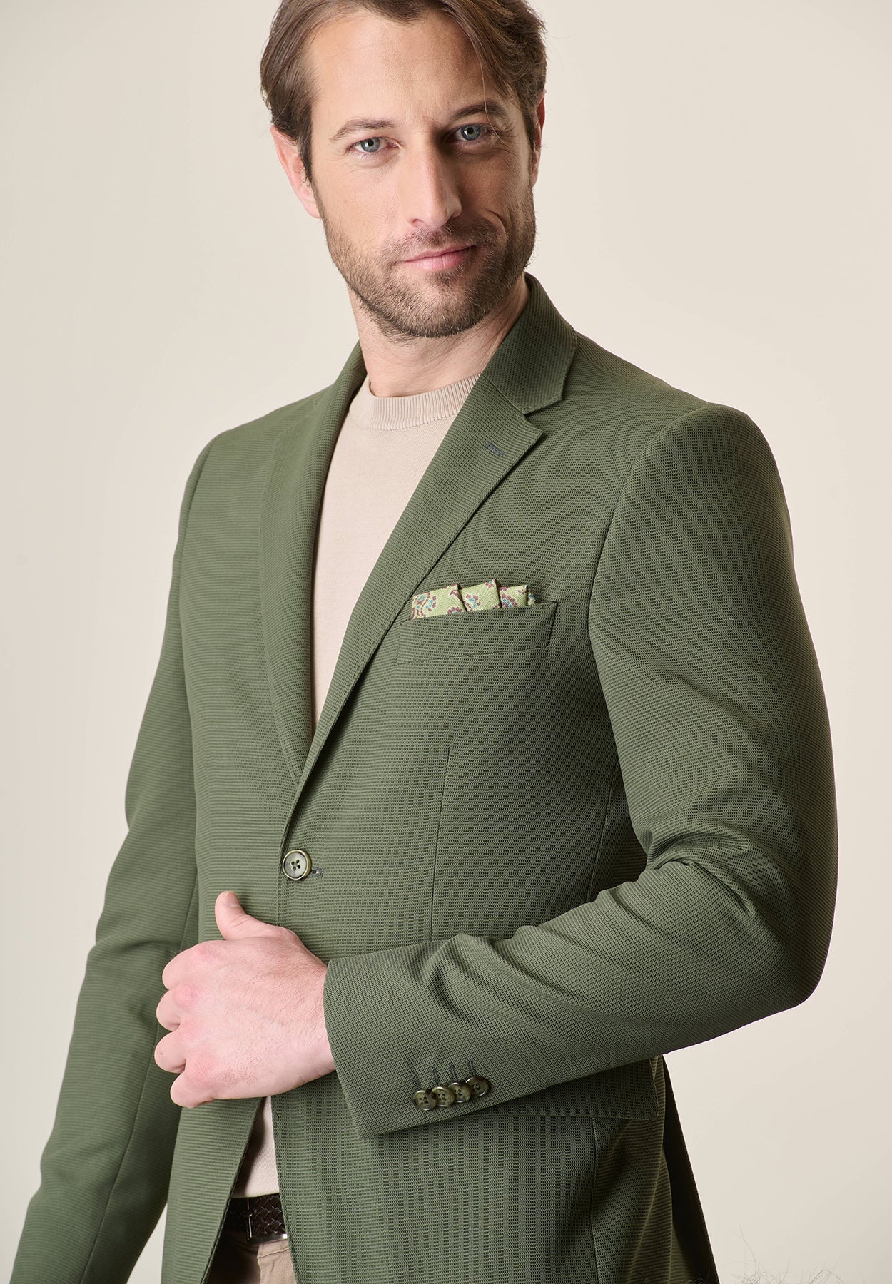 Giacca verde jersey armaturato custom fit - Image 2
