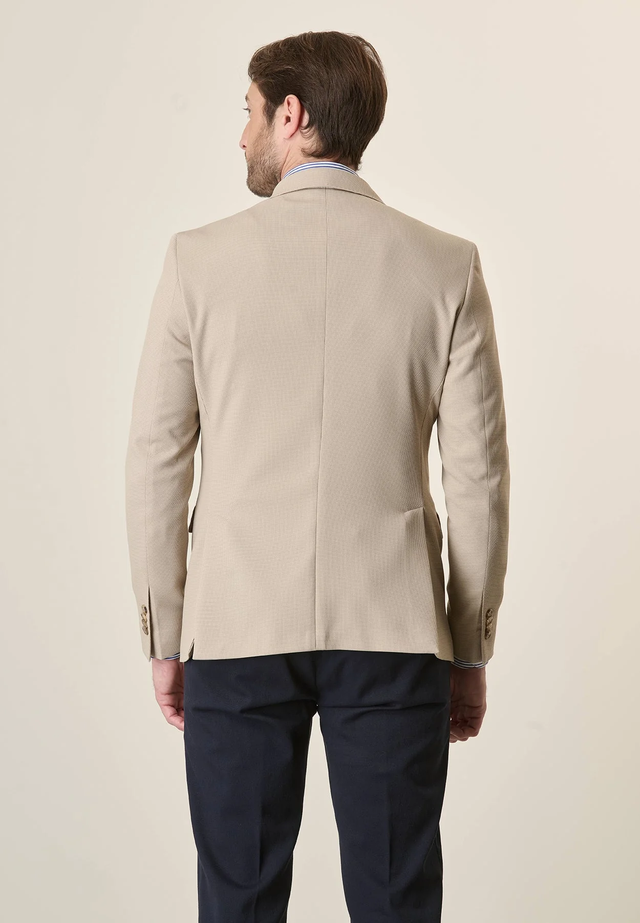 Giacca beige jersey armaturato custom fit - Image 3