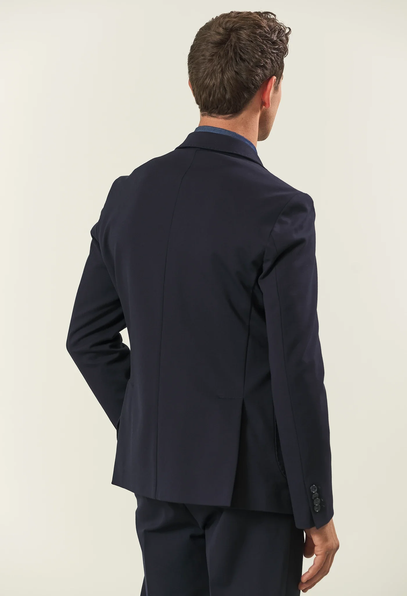 Giacca blu jersey elasticizzato custom fit - Image 5