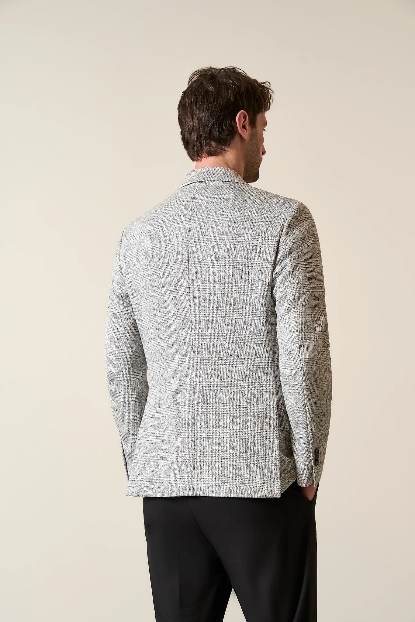 Giacca grigio bianco jersey misto cotone custom fit - Image 5