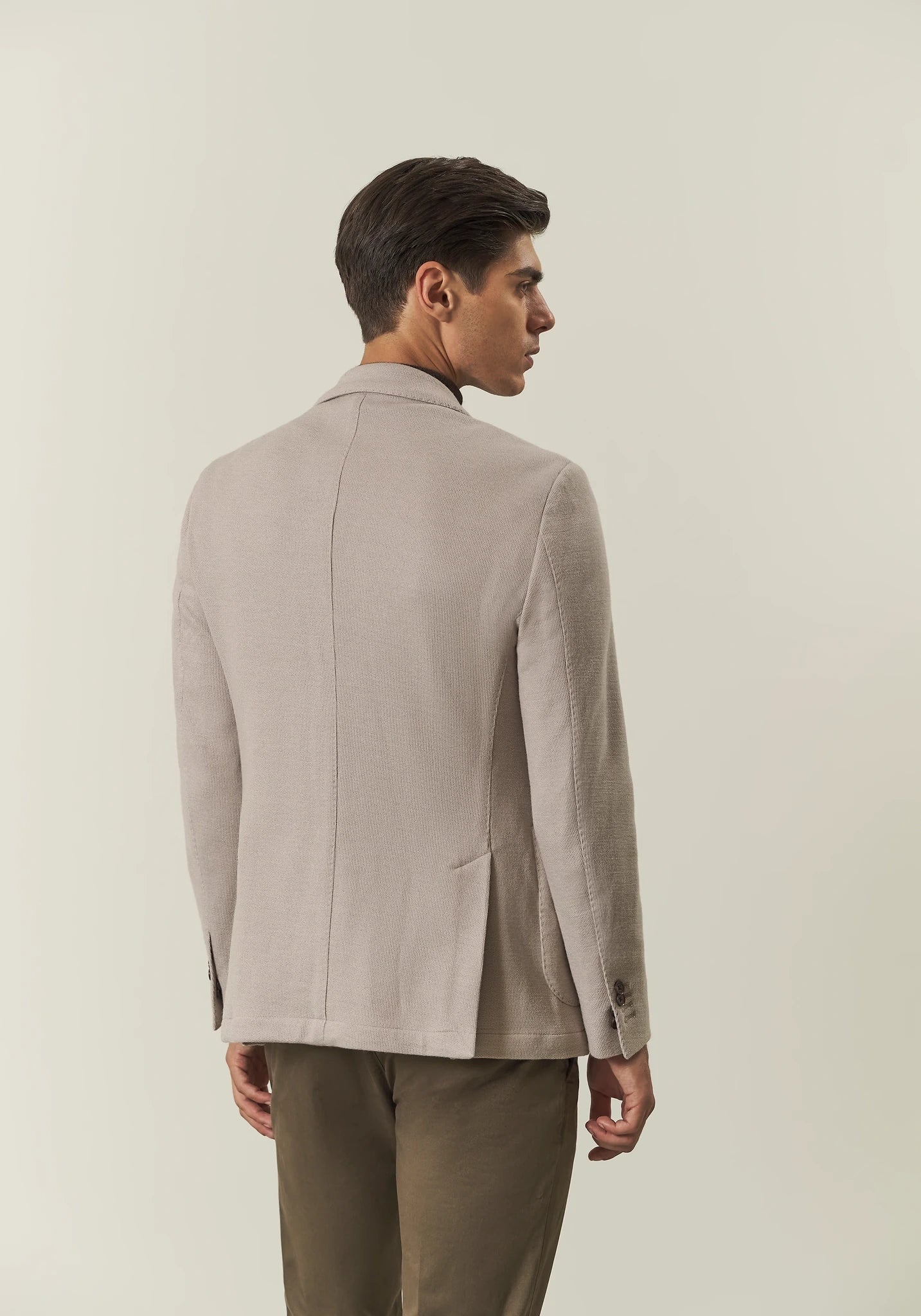 Giacca beige decostruita jersey misto lana custom fit - Image 6