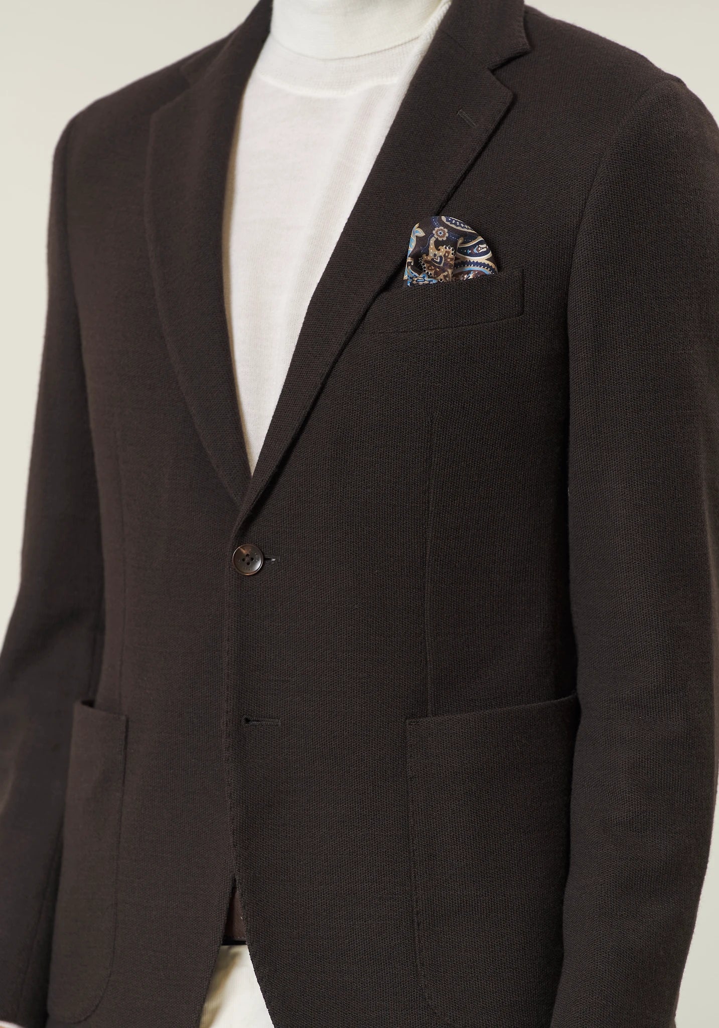 Giacca marrone decostruita jersey misto lana custom fit - Image 4