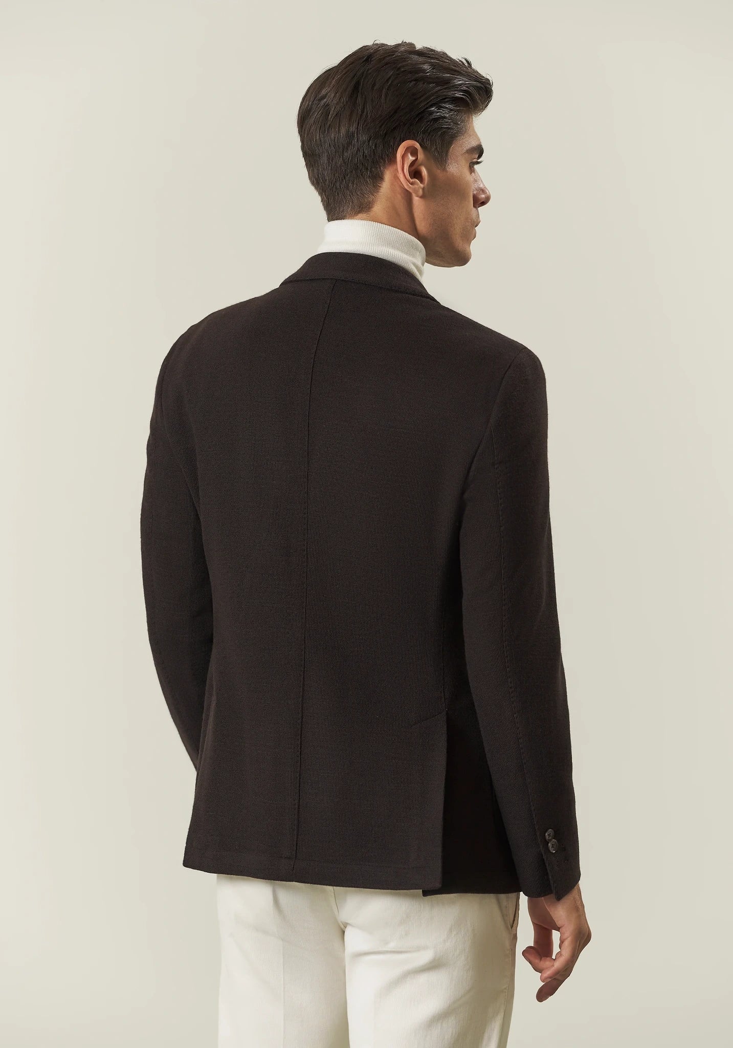 Giacca marrone decostruita jersey misto lana custom fit - Image 5