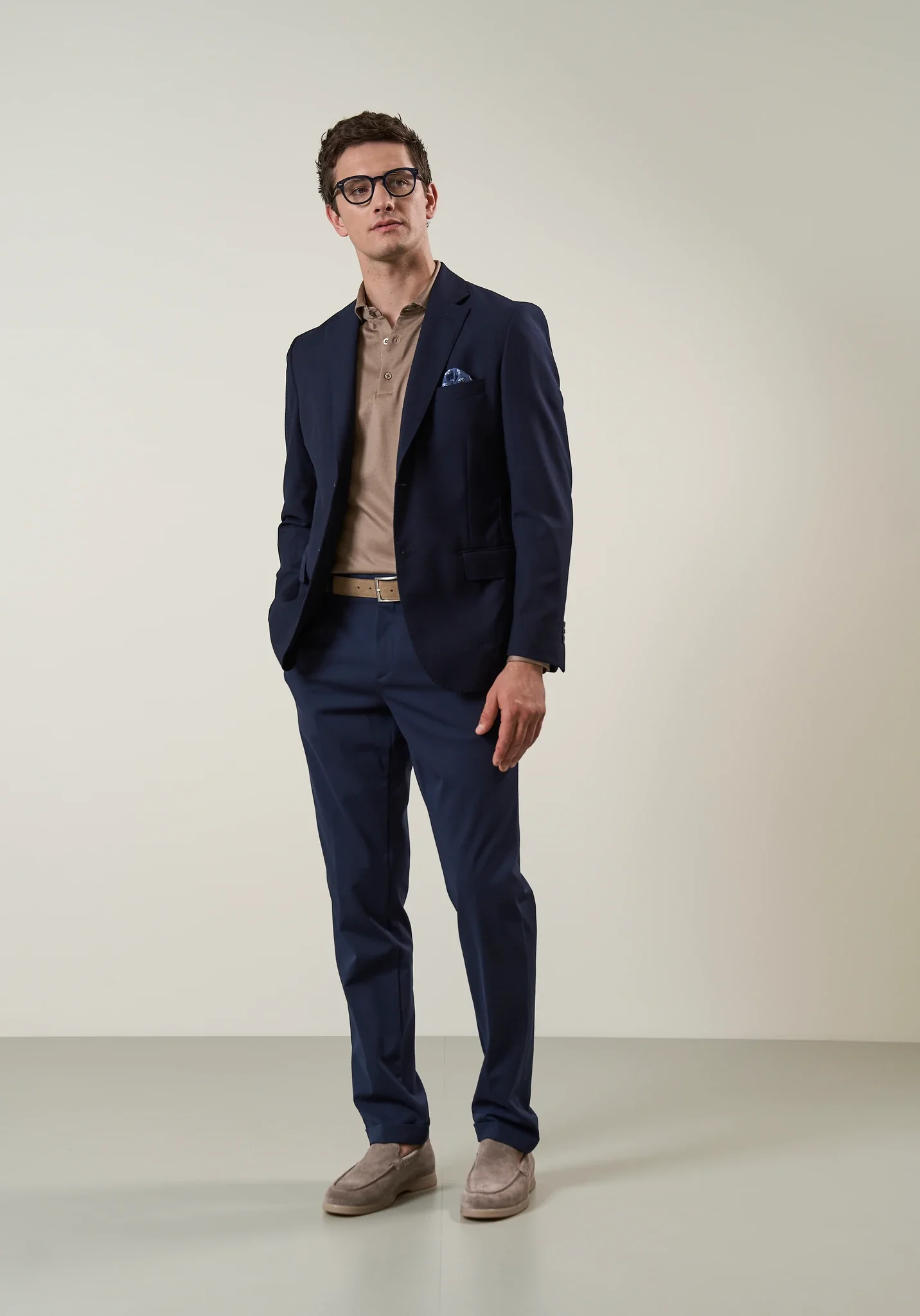 Giacca blu lana sfoderata microarmatura custom fit - Image 3