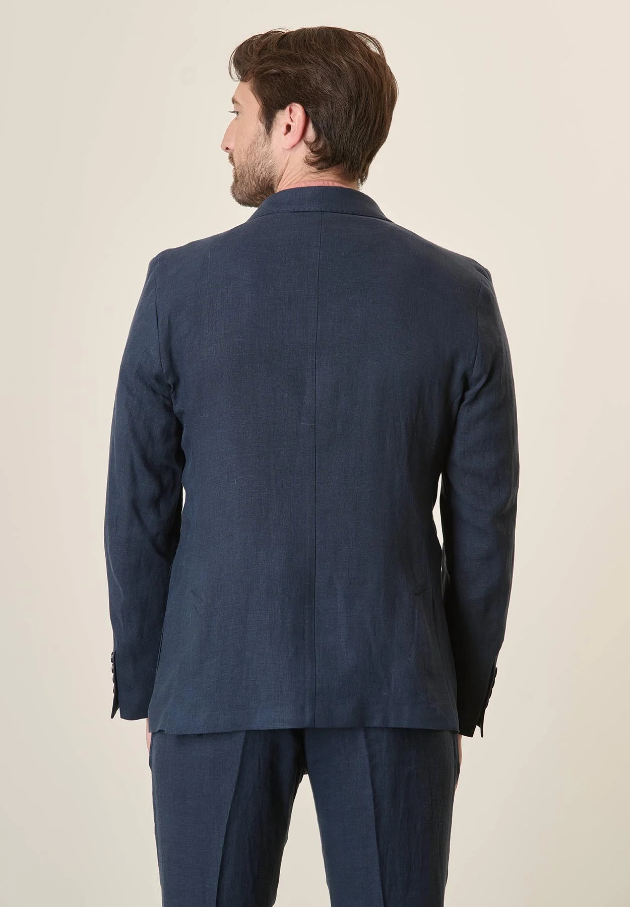 Giacca blu scuro lino custom fit - Image 3