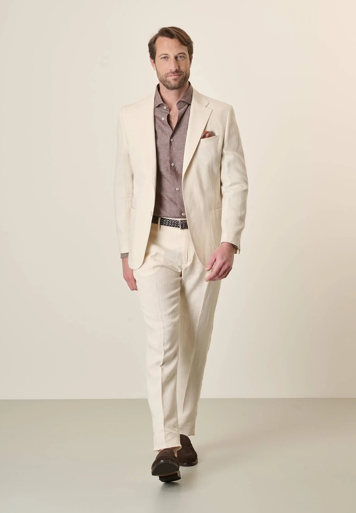 Giacca panna lino custom fit - Image 4