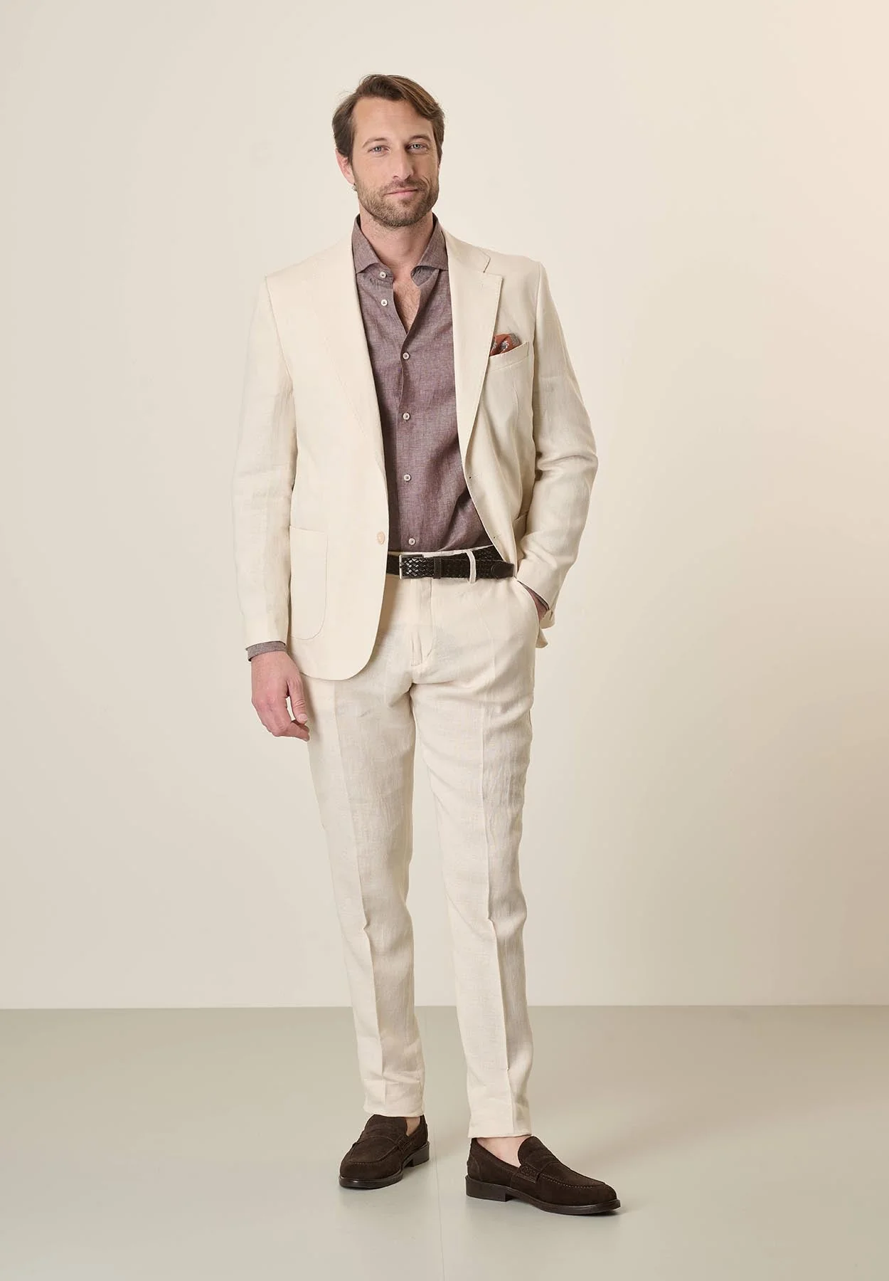 Giacca panna lino custom fit - Image 5