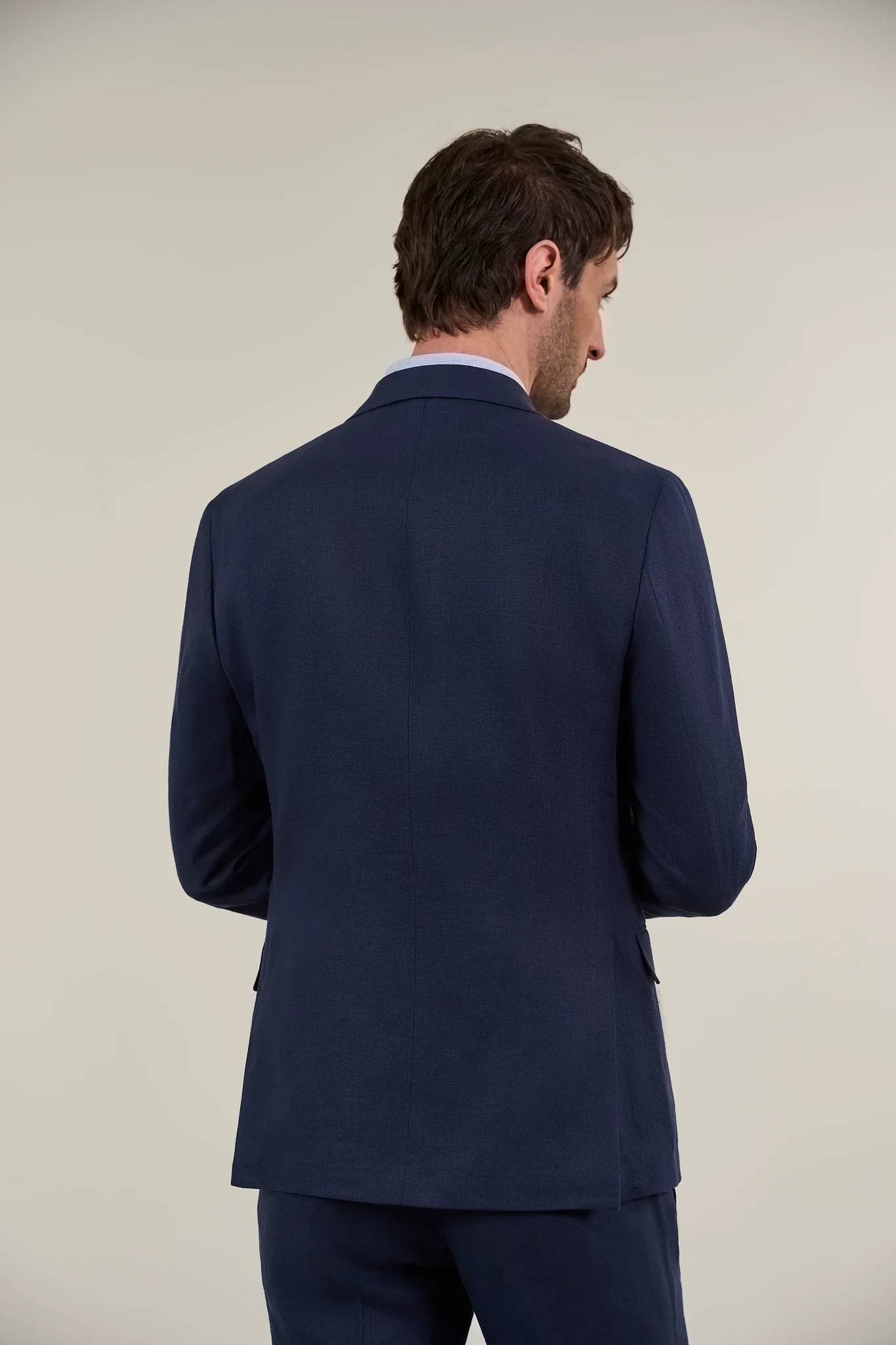 Giacca blu lino custom fit - Image 5