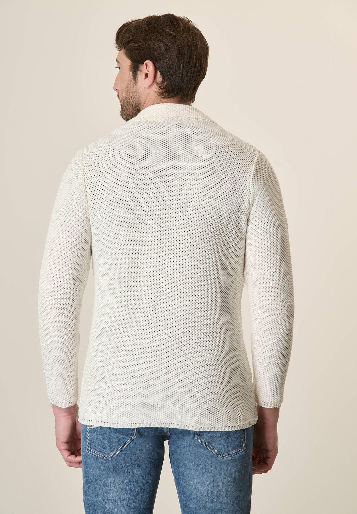 Giacca maglia panna misto cotone - Image 3
