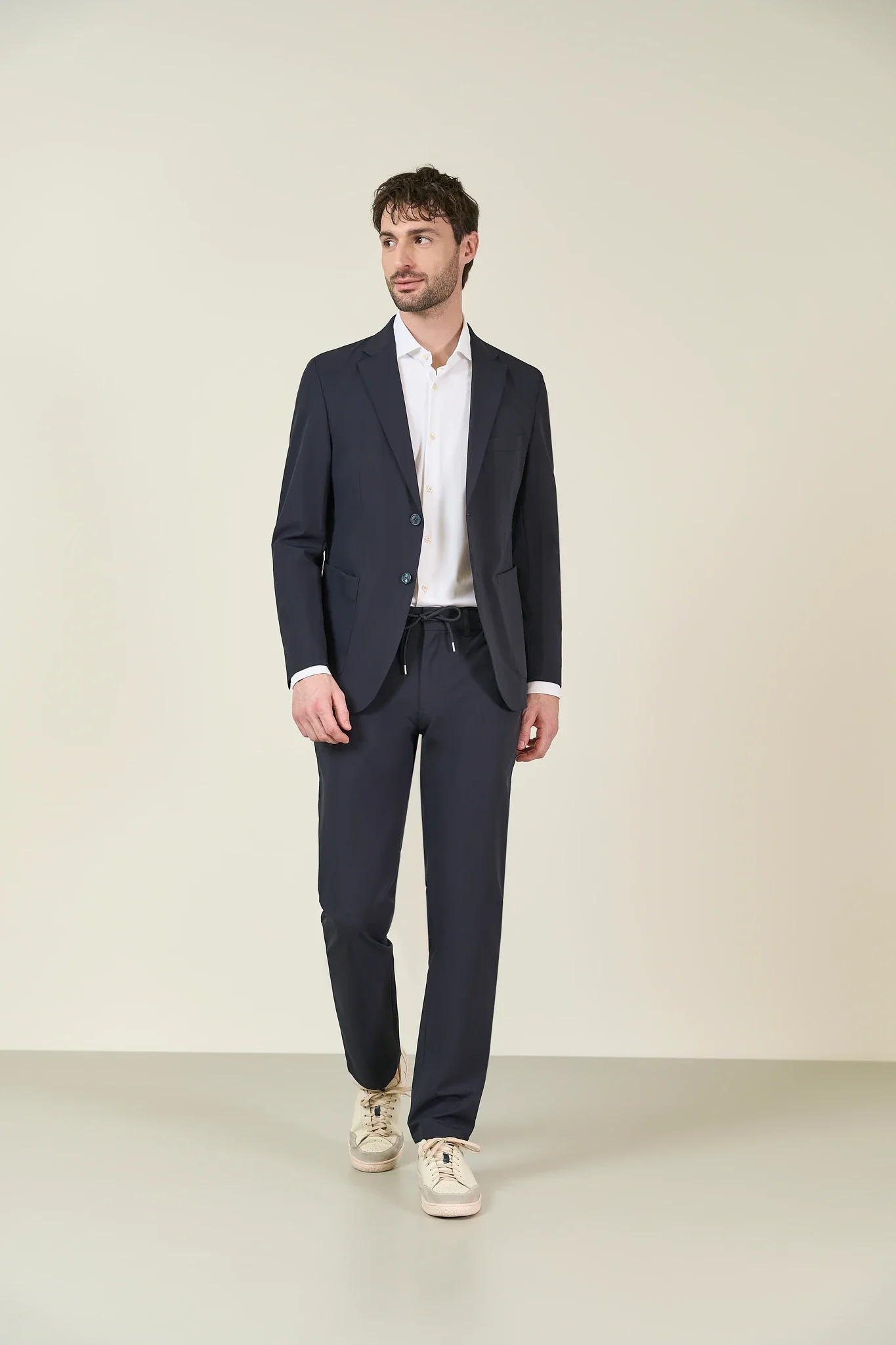 Giacca blu tessuto performance custom fit - Image 2