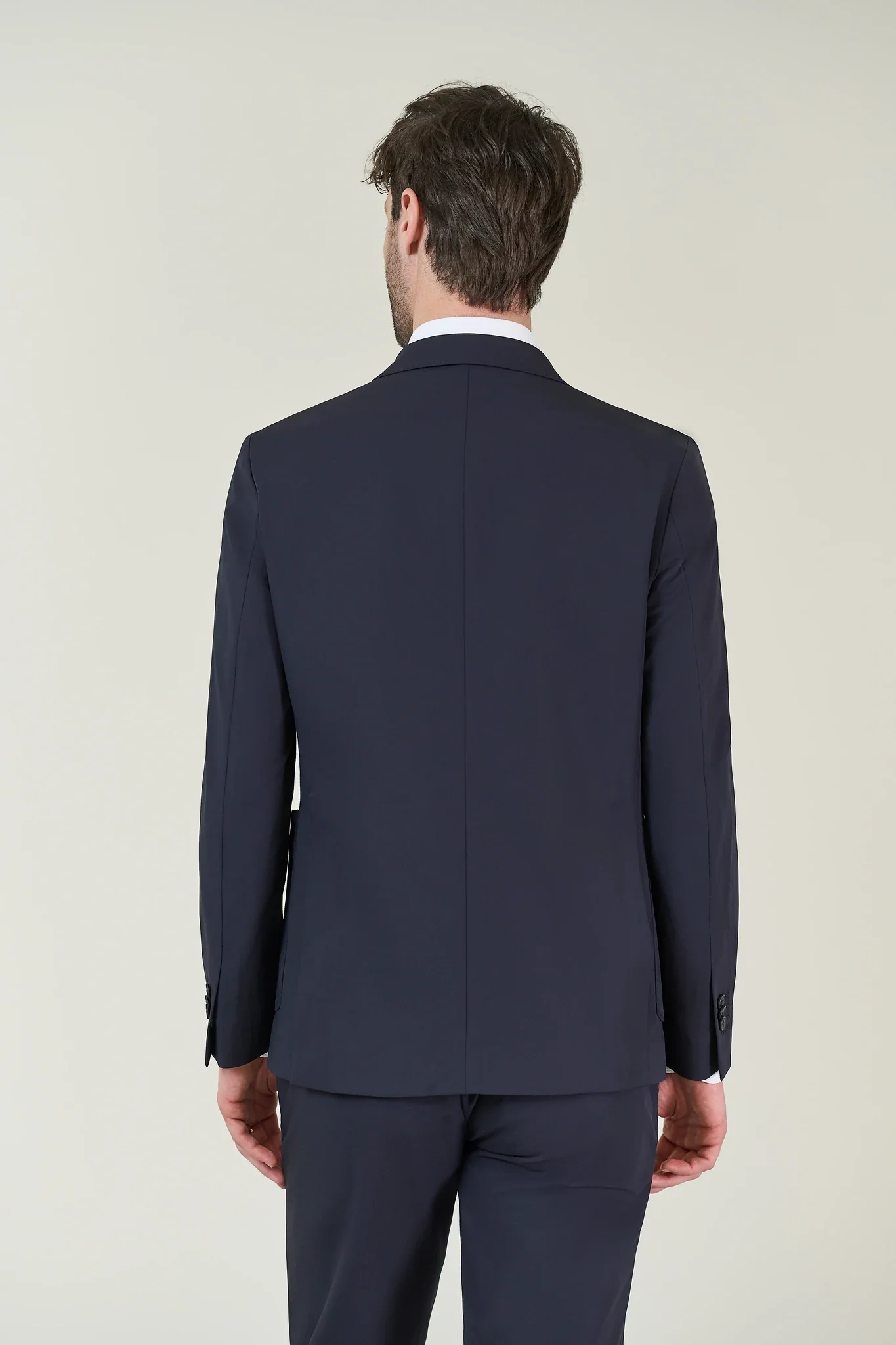 Giacca blu tessuto performance custom fit - Image 4