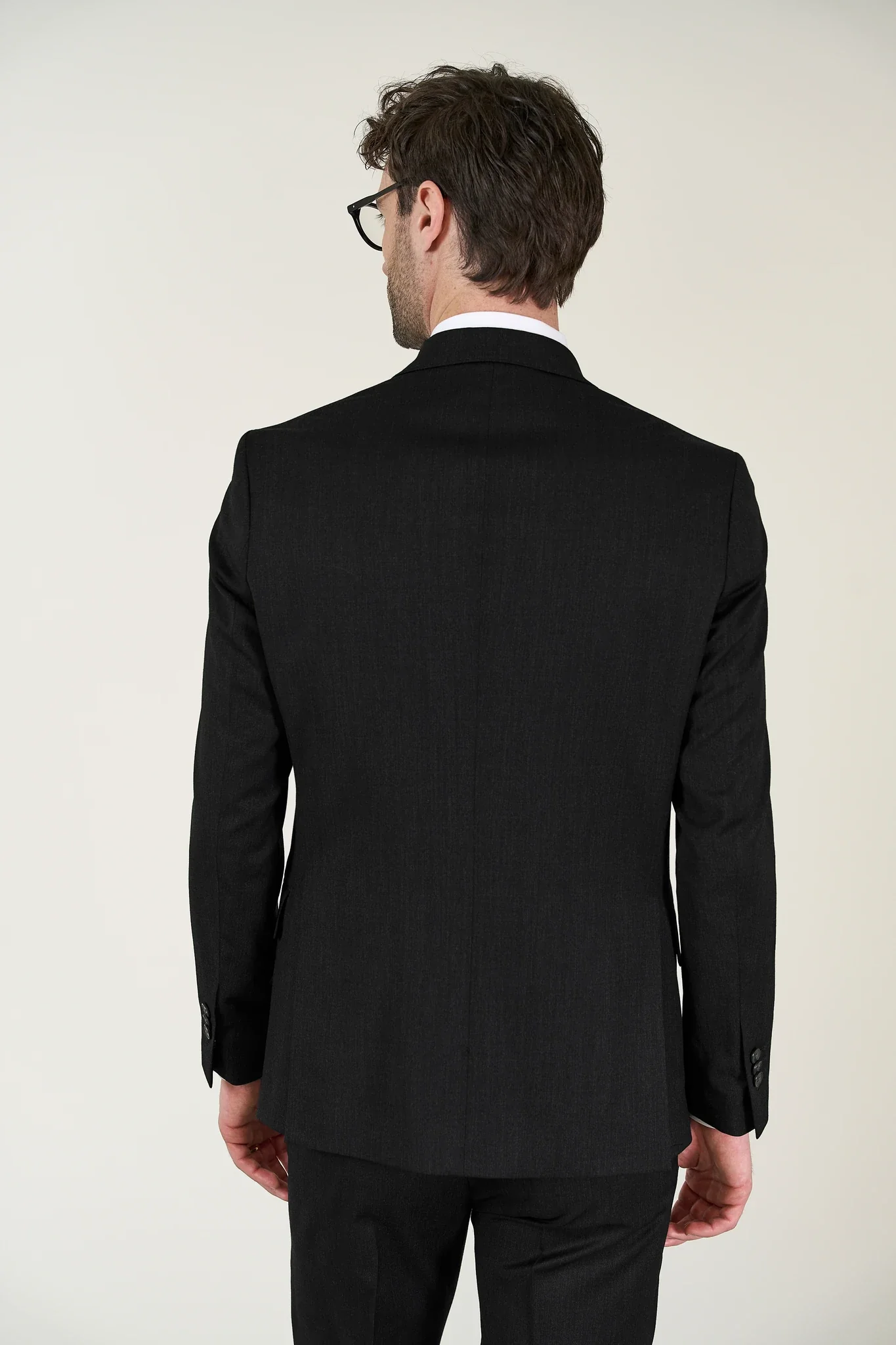 Giacca da abito nero sallia lana stretch custom fit - Image 3