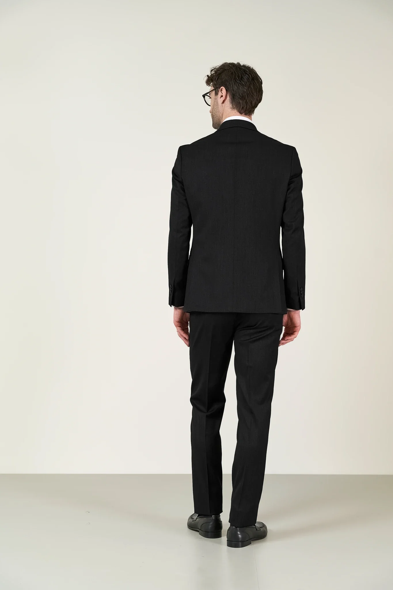 Giacca da abito nero sallia lana stretch custom fit - Image 4