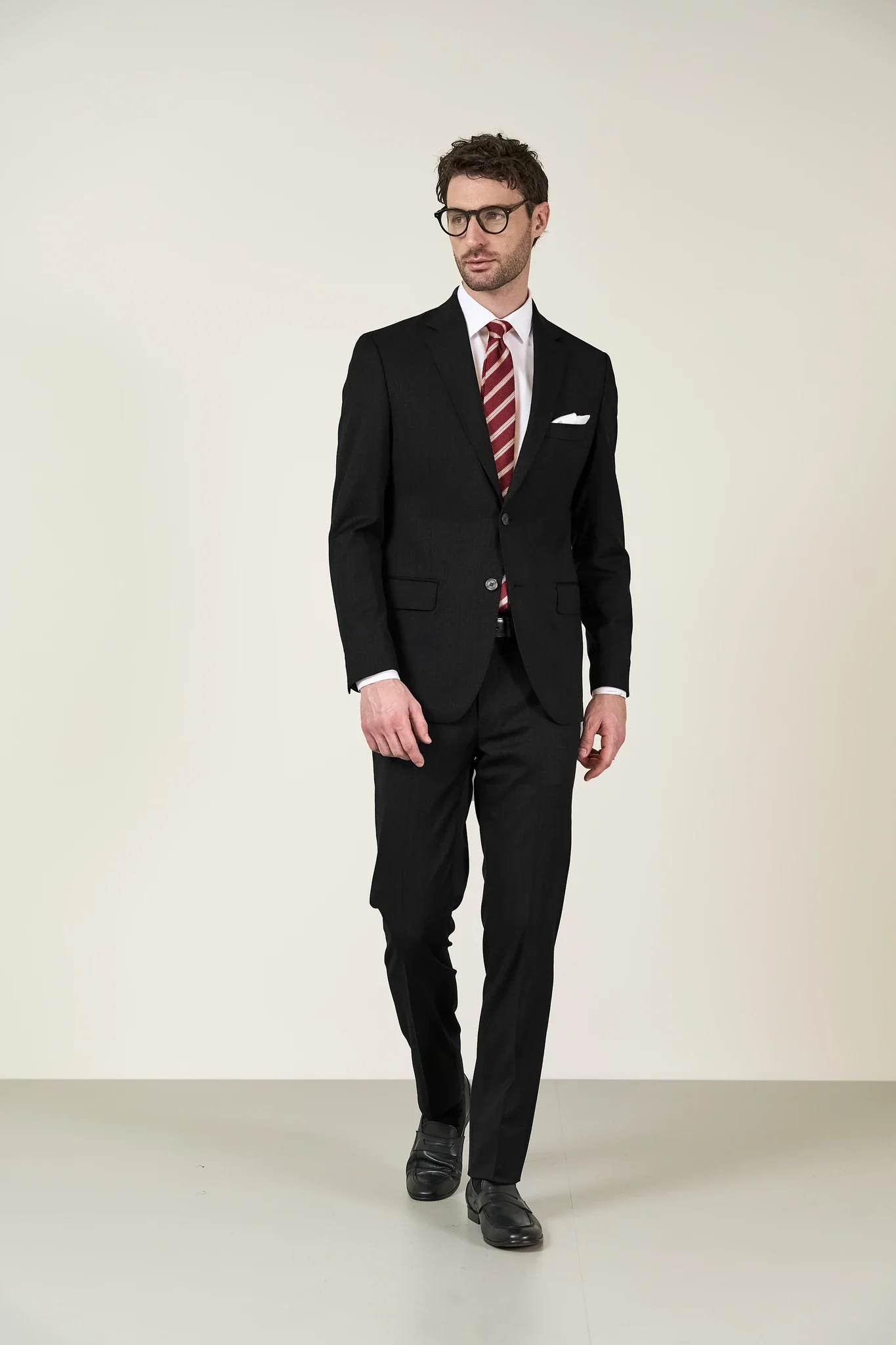 Giacca da abito nero sallia lana stretch custom fit - Image 5