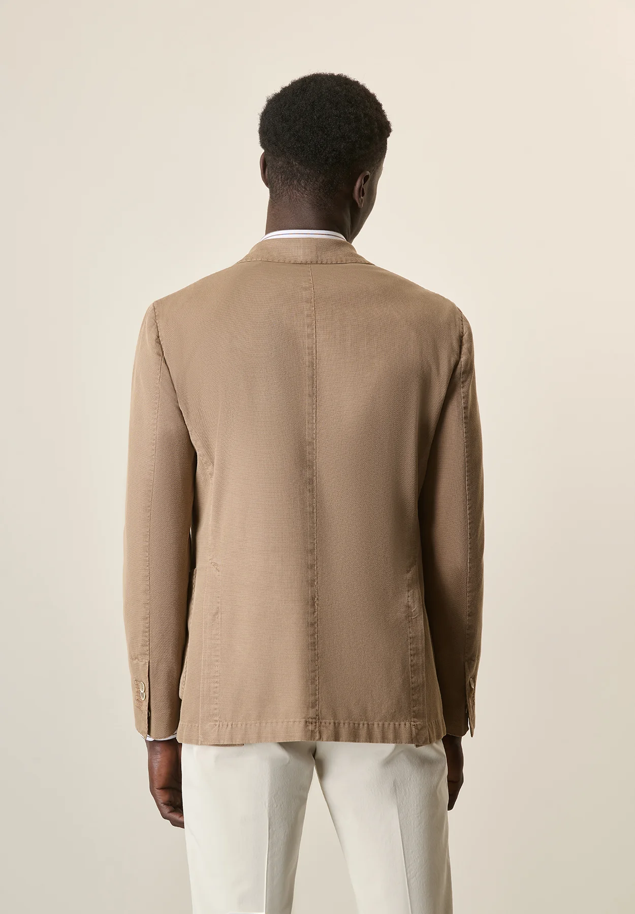 Giacca marrone cotone stretch armaturato regular fit - Image 4