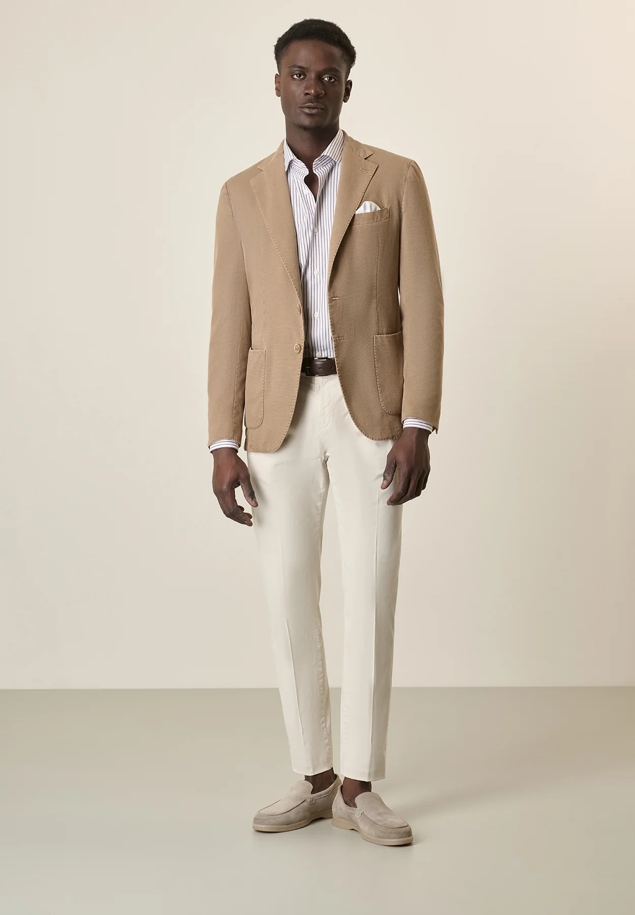 Giacca marrone cotone stretch armaturato regular fit - Image 5