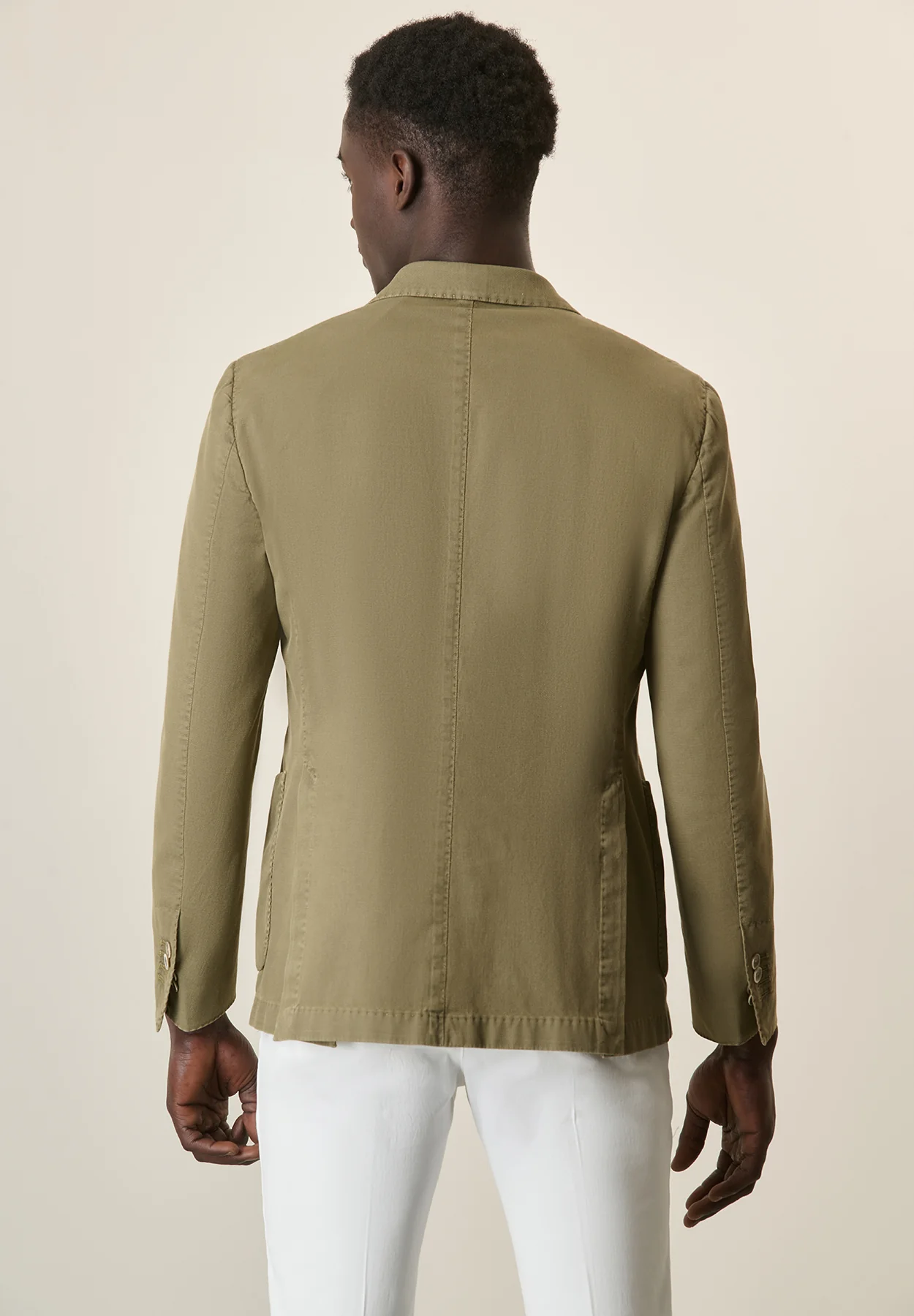 Giacca verde cotone stretch armaturato regular fit - Image 3