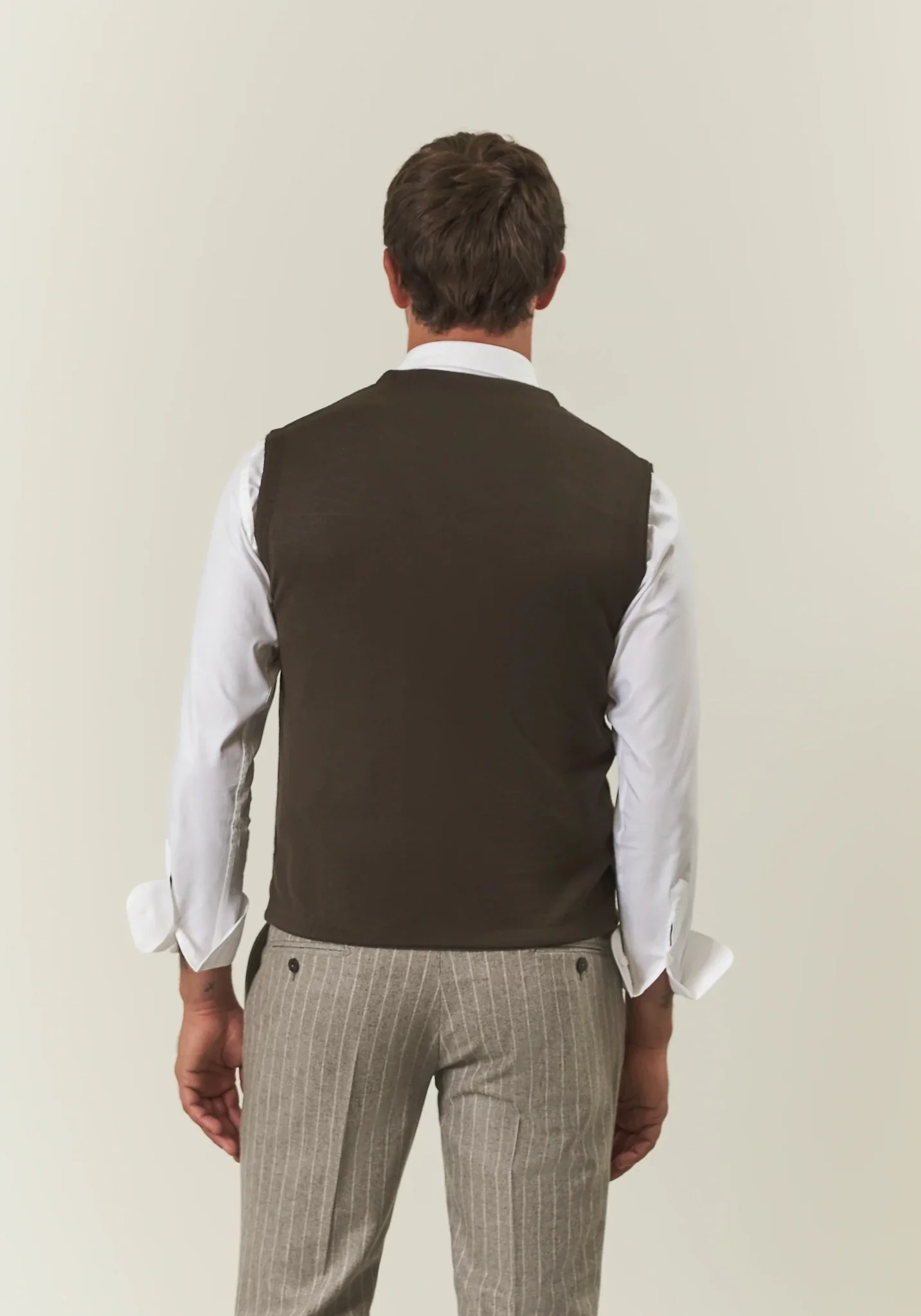 Gilet marrone doppiopetto misto lana - Image 5