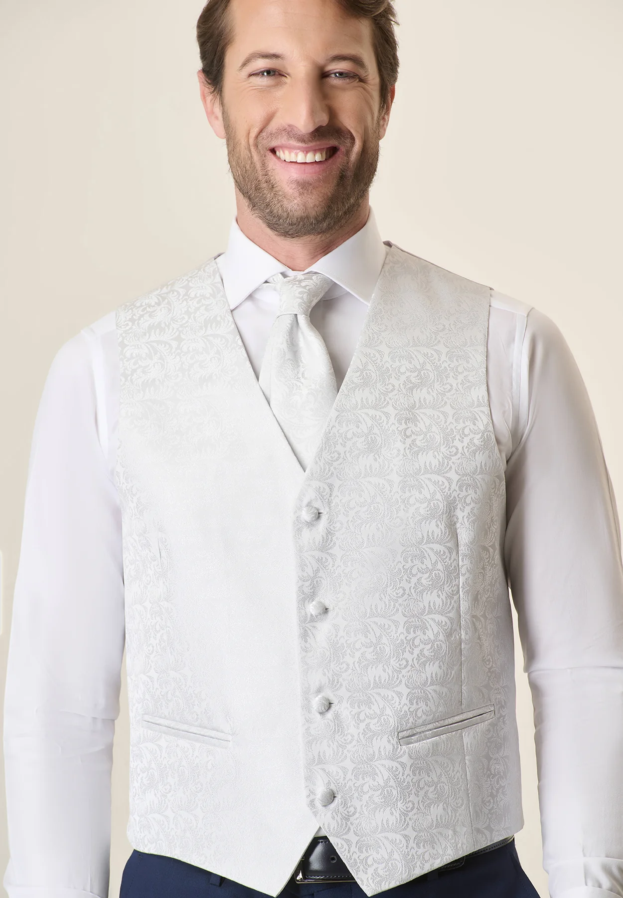 Gilet perla damascato cerimonia - Image 2