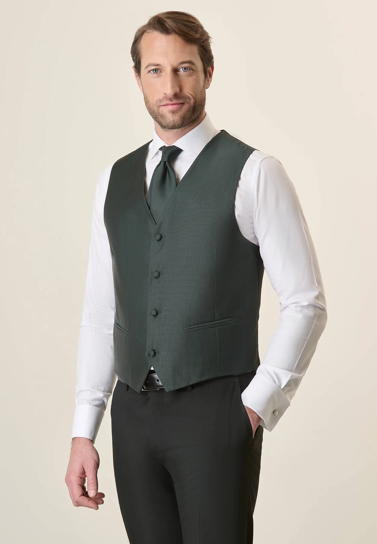 Gilet cerimonia verde per smoking