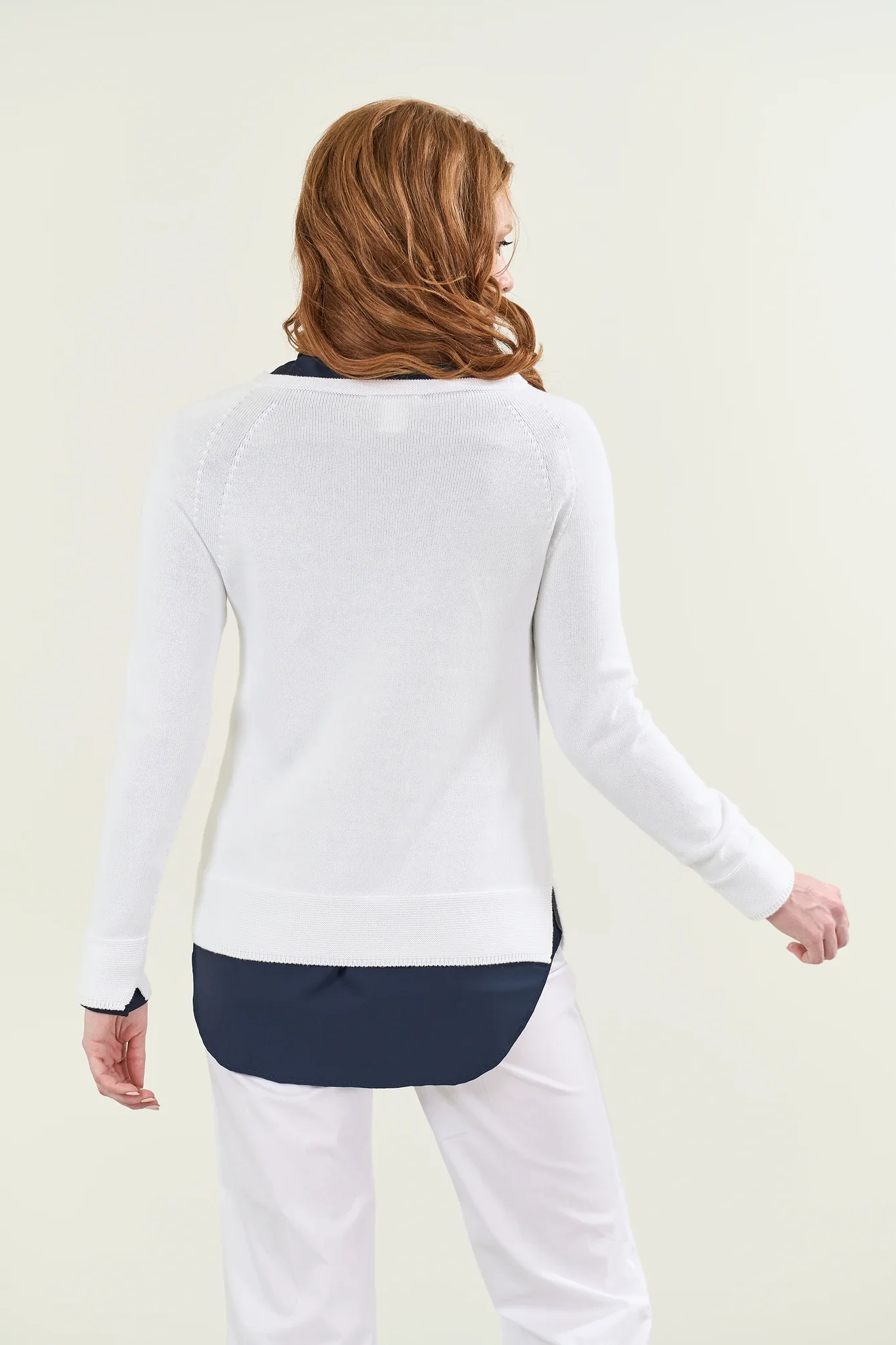 Girocollo bianca cotone manica raglan - Image 4