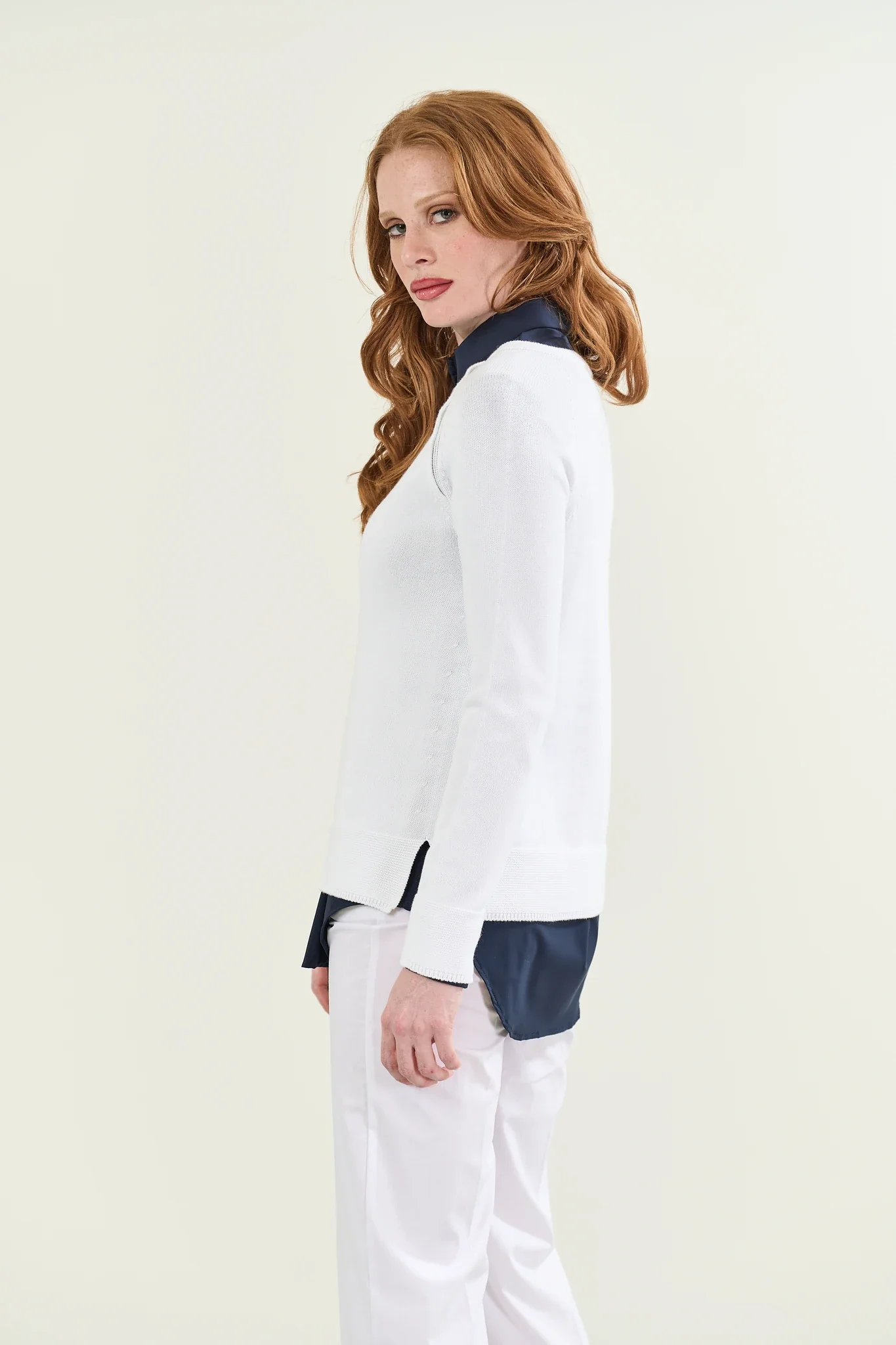 Girocollo bianca cotone manica raglan - Image 5