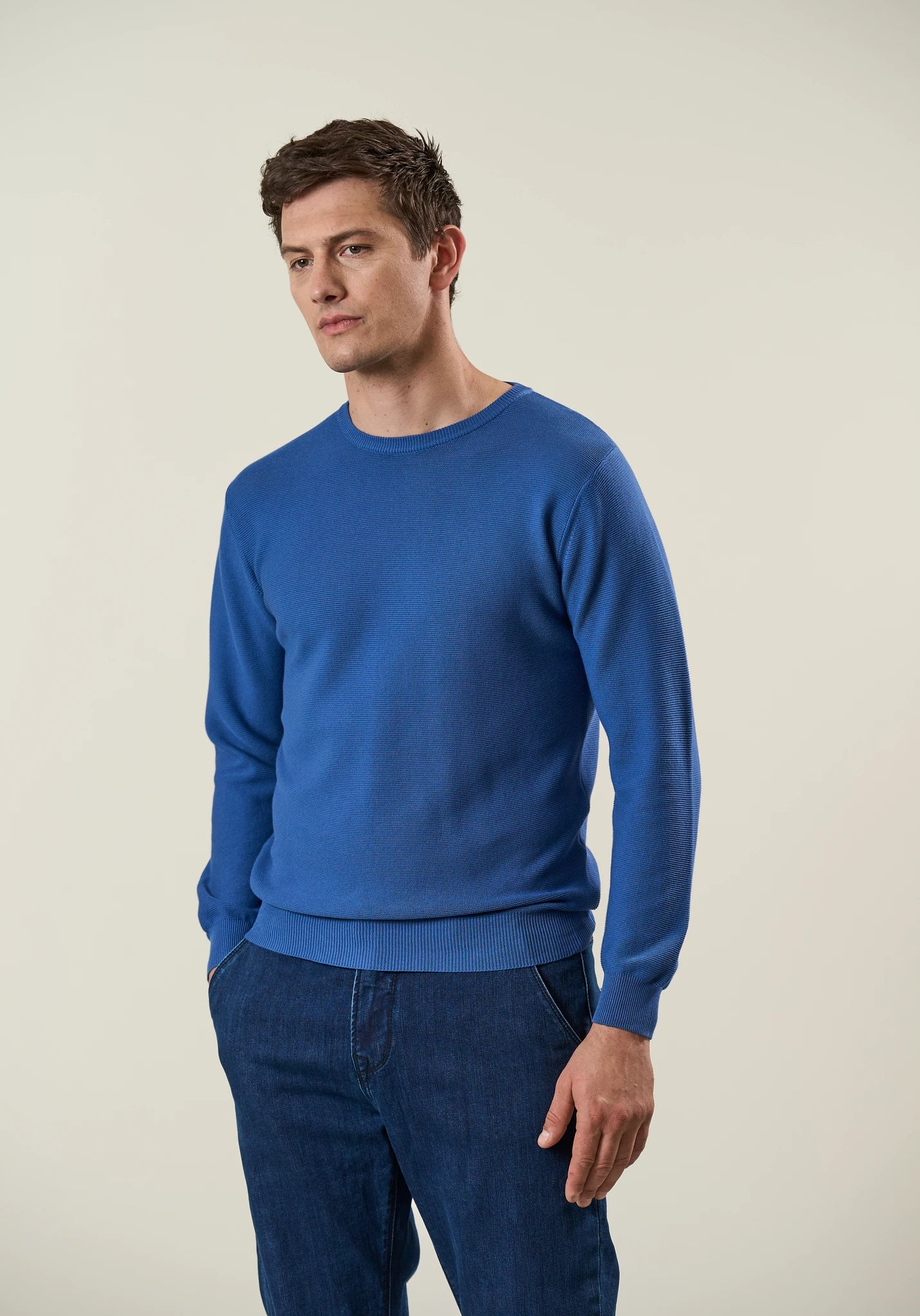 Girocollo blu jeans cotone barrè - Image 3
