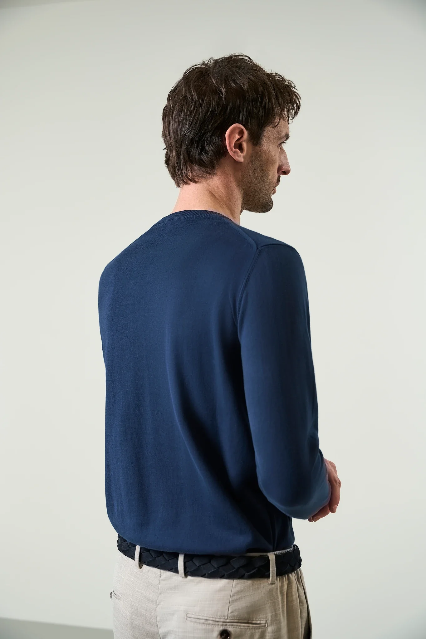 Maglia girocollo cotone blu - Image 4