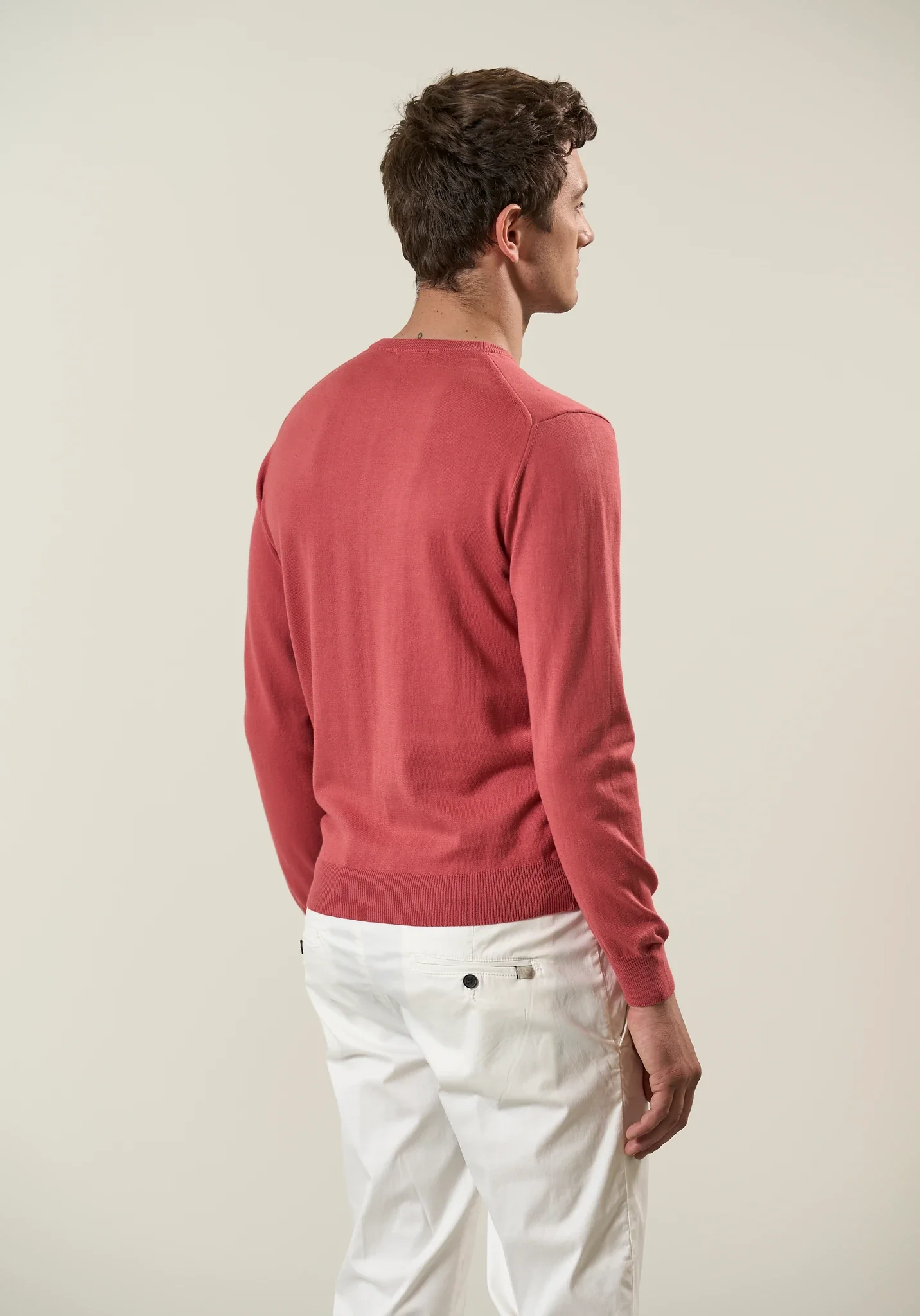 Maglia girocollo cotone corallo - Image 4
