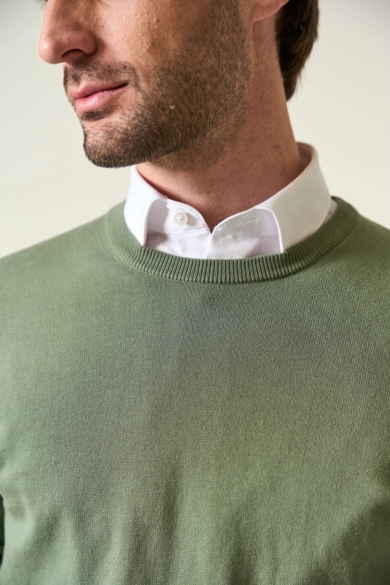 Maglia girocollo cotone verde - Image 2