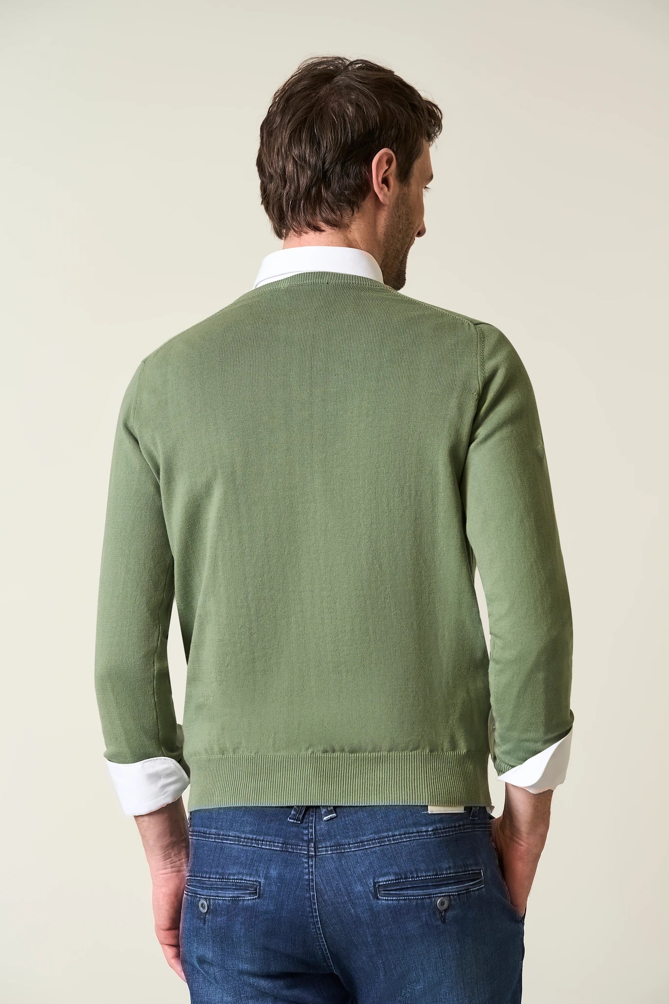 Maglia girocollo cotone verde - Image 4