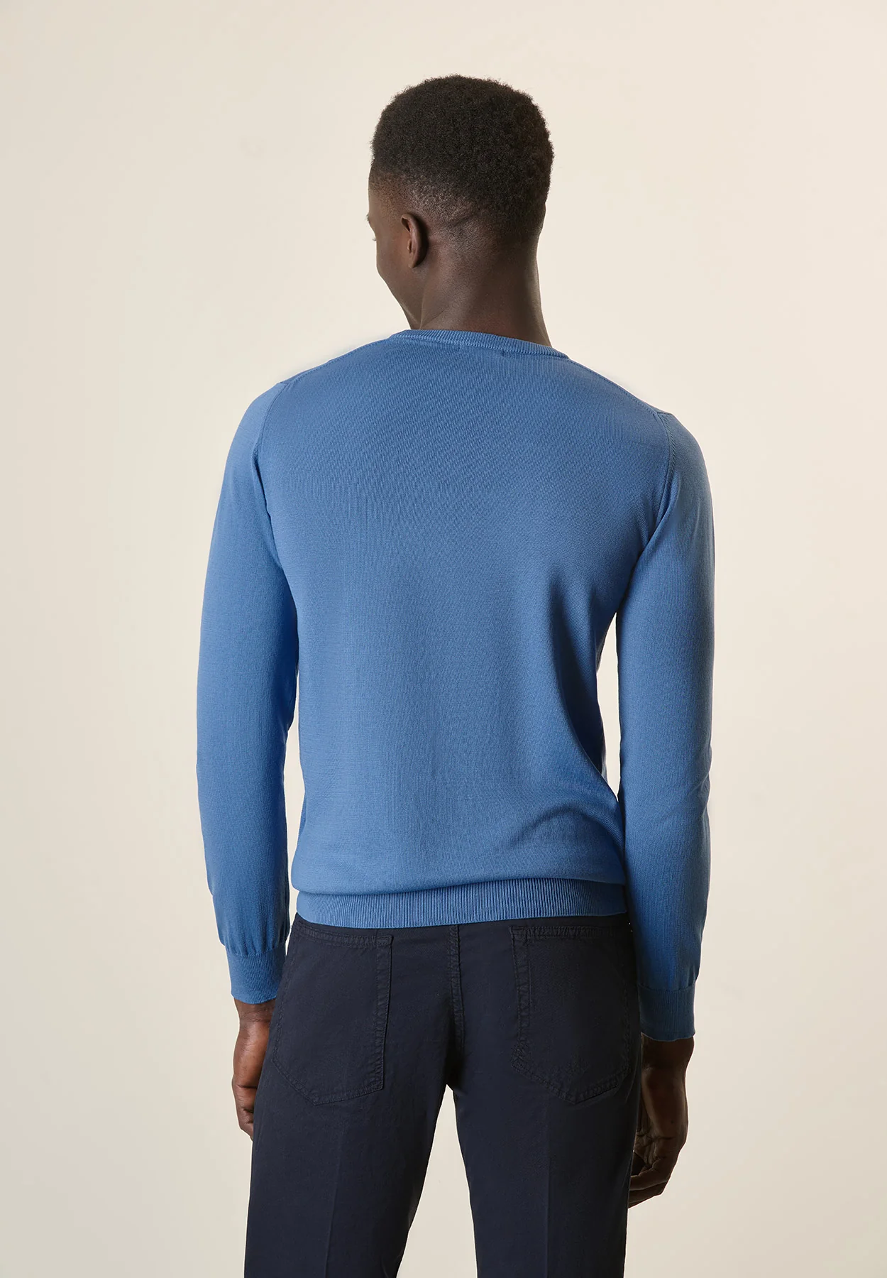 Girocollo azzurro denim cotone - Image 3