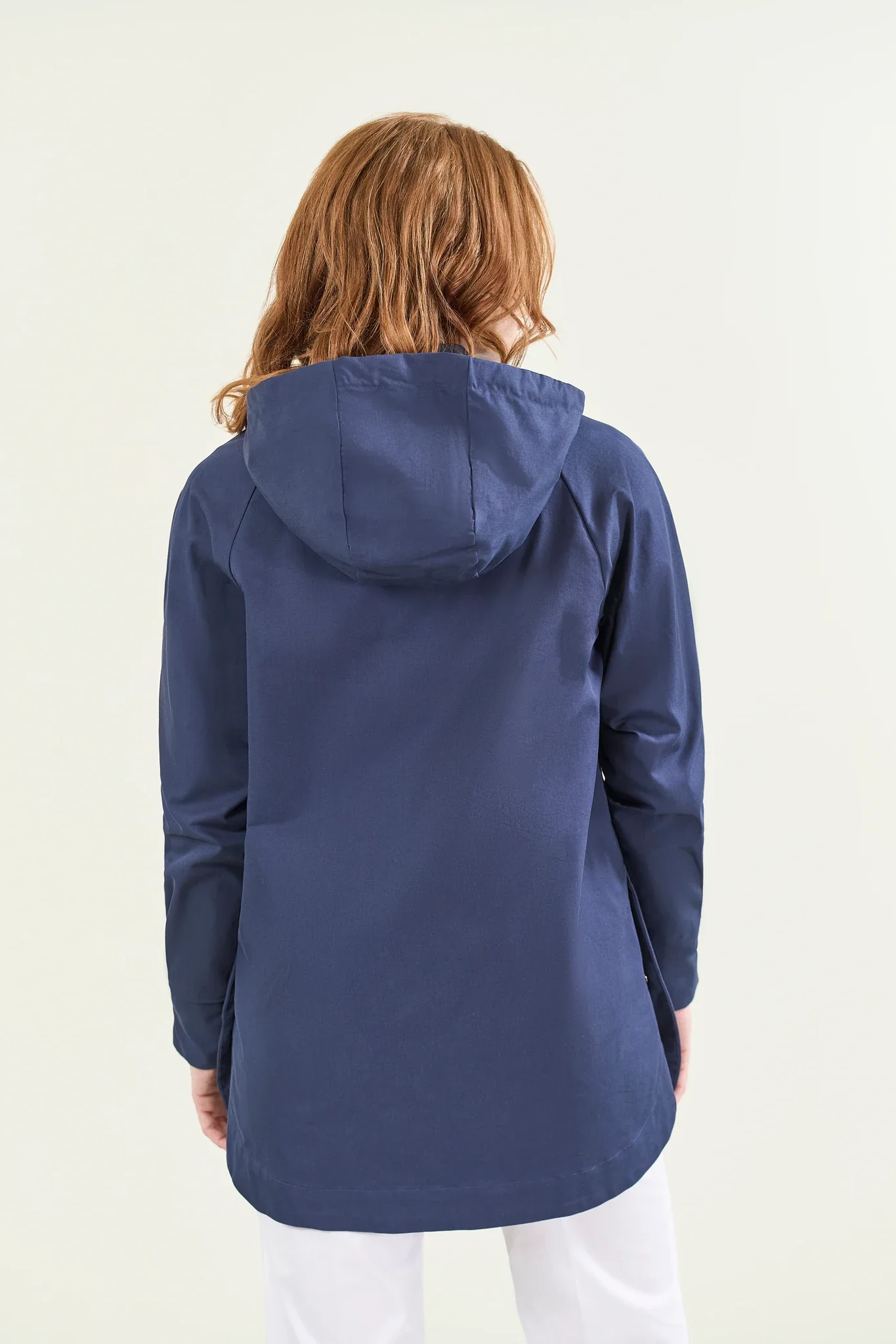 Jacket blu misto cotone con cappuccio - Image 6