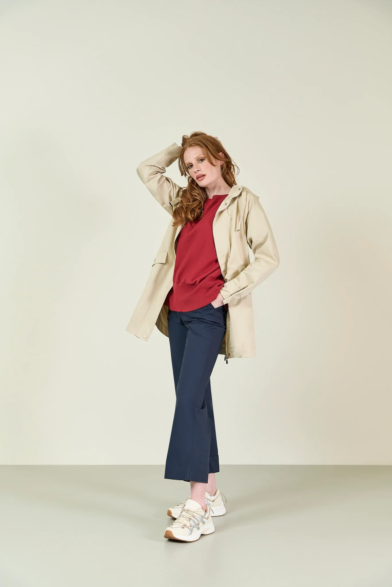 Jacket panna misto cotone con cappuccio - Image 3
