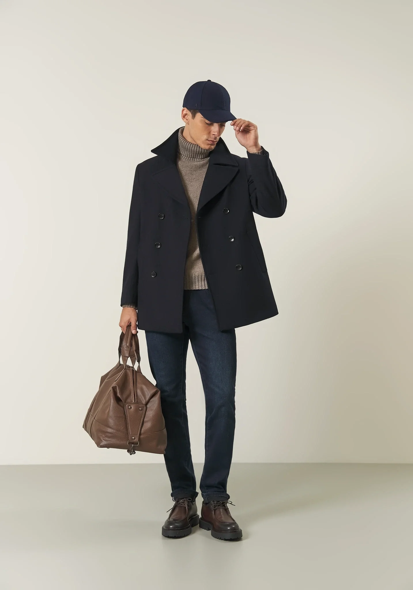 Jeans scuro felpato cotone stretch slim fit - Image 3