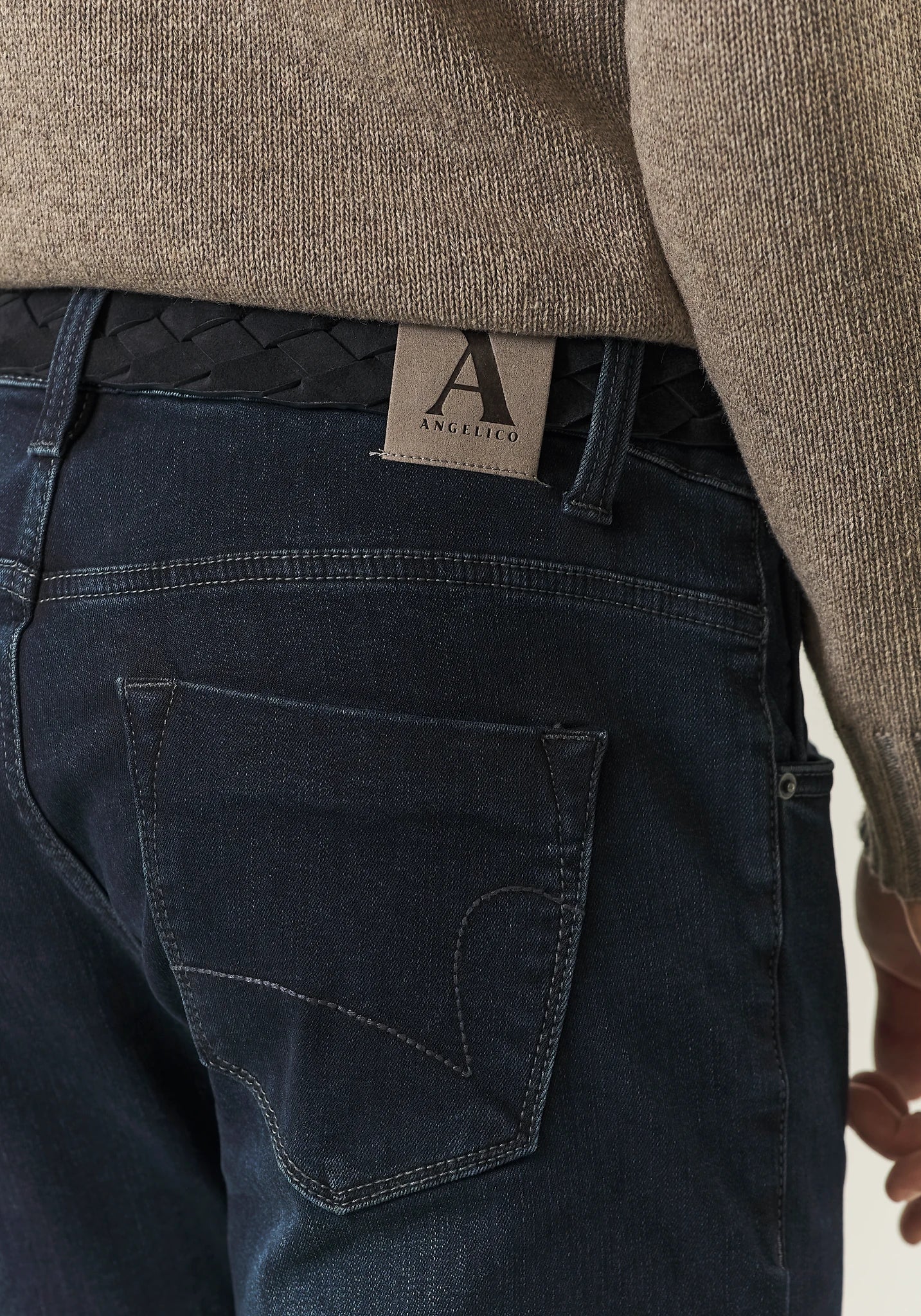 Jeans scuro felpato cotone stretch slim fit - Image 4