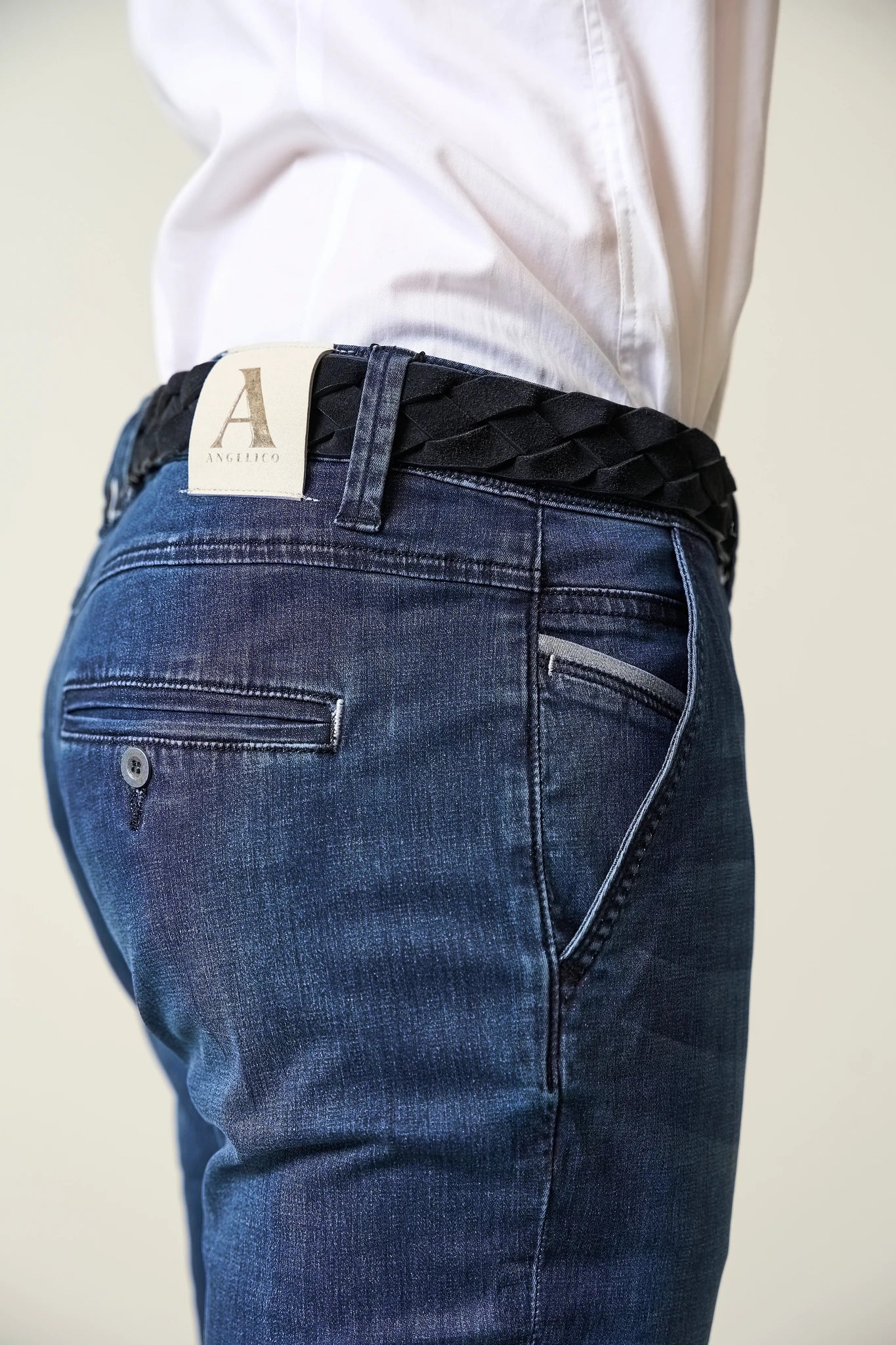 Jeans lavaggio scuro chinos denim stretch - Image 2