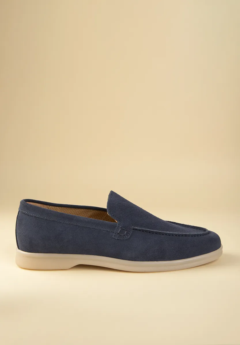 Mocassini blu slip-on pelle scamosciata - Image 2