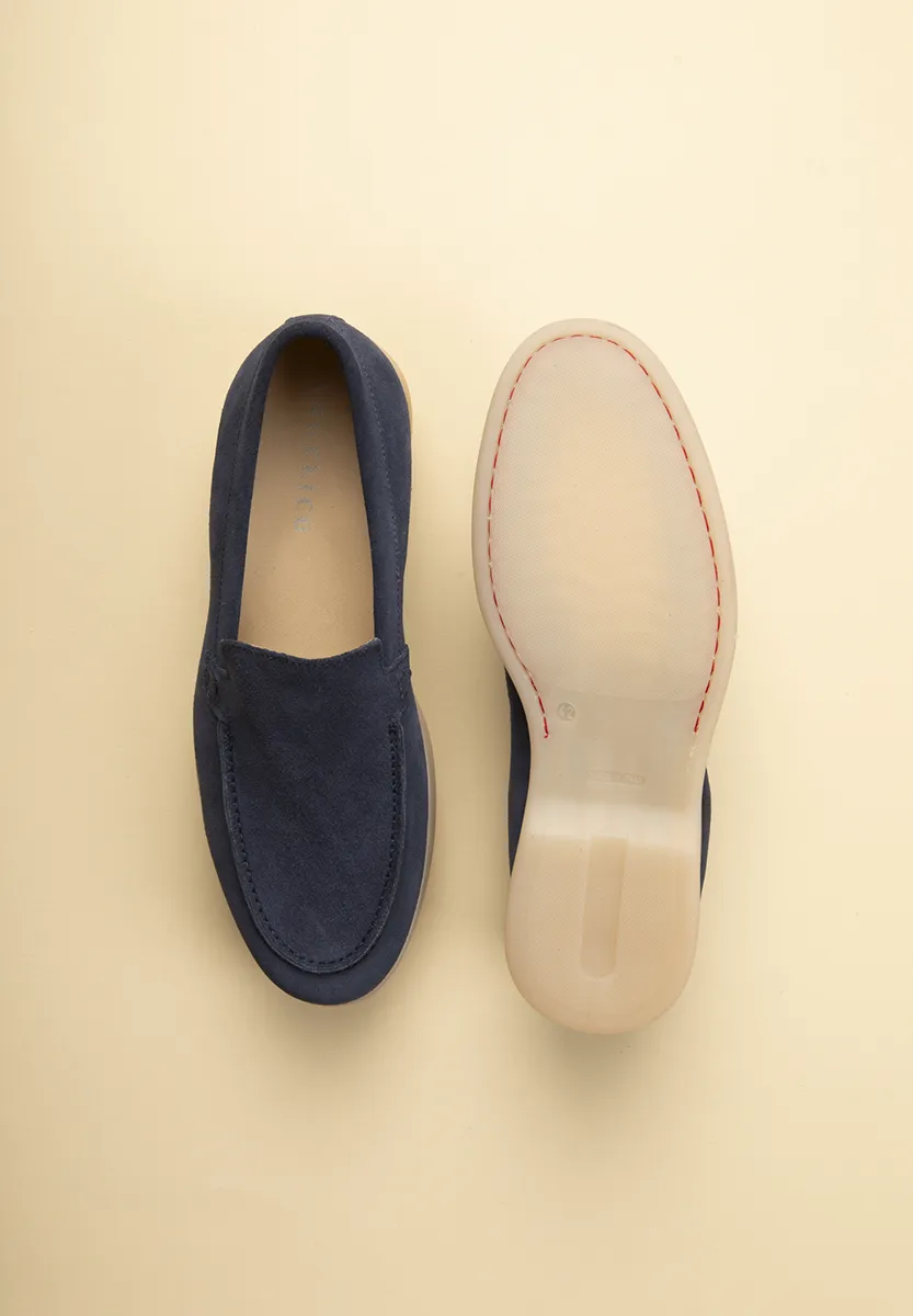 Mocassini blu slip-on pelle scamosciata - Image 3