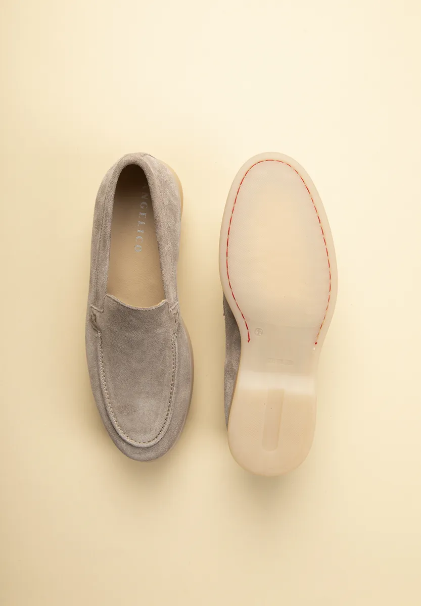 Mocassini beige slip-on pelle scamosciata - Image 3