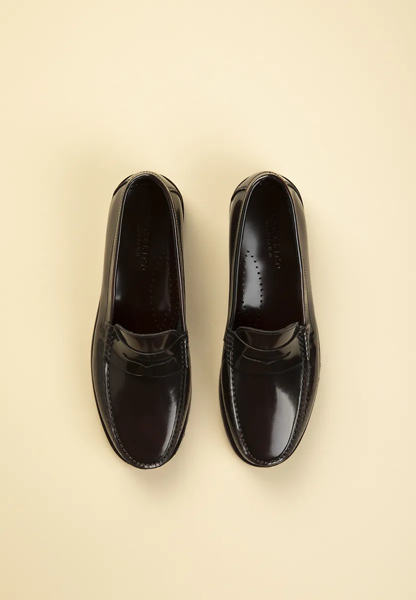 Mocassino penny loafer pelle burgundy