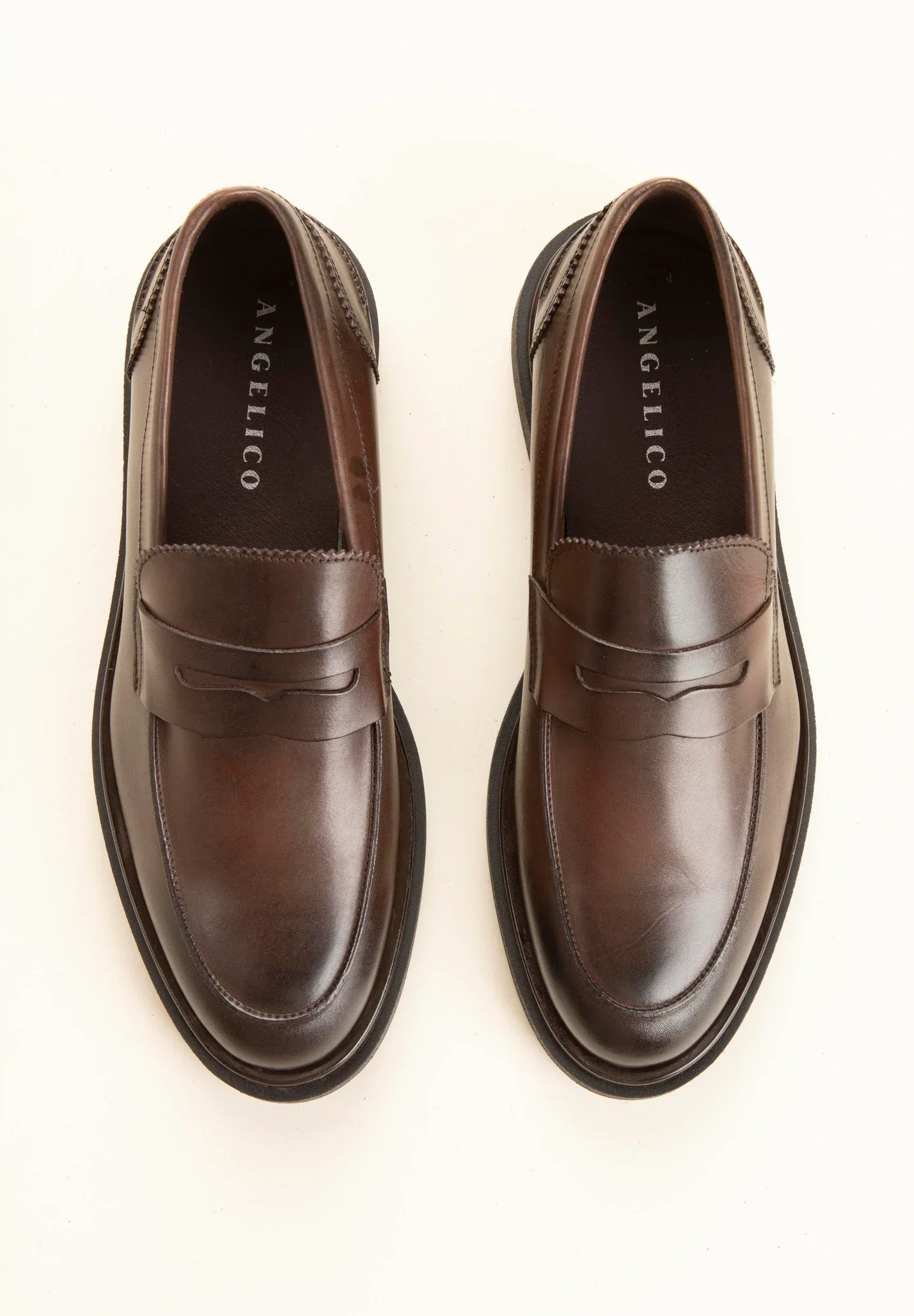 Mocassino college marrone pelle