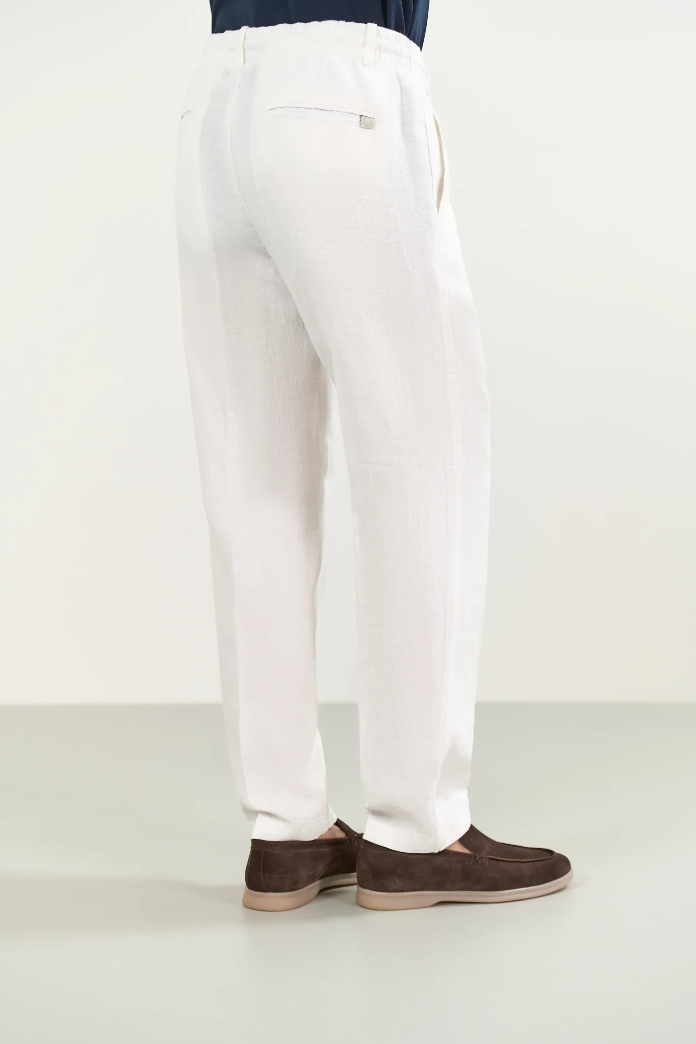 Pantalone bianco lino con coulisse - Image 3